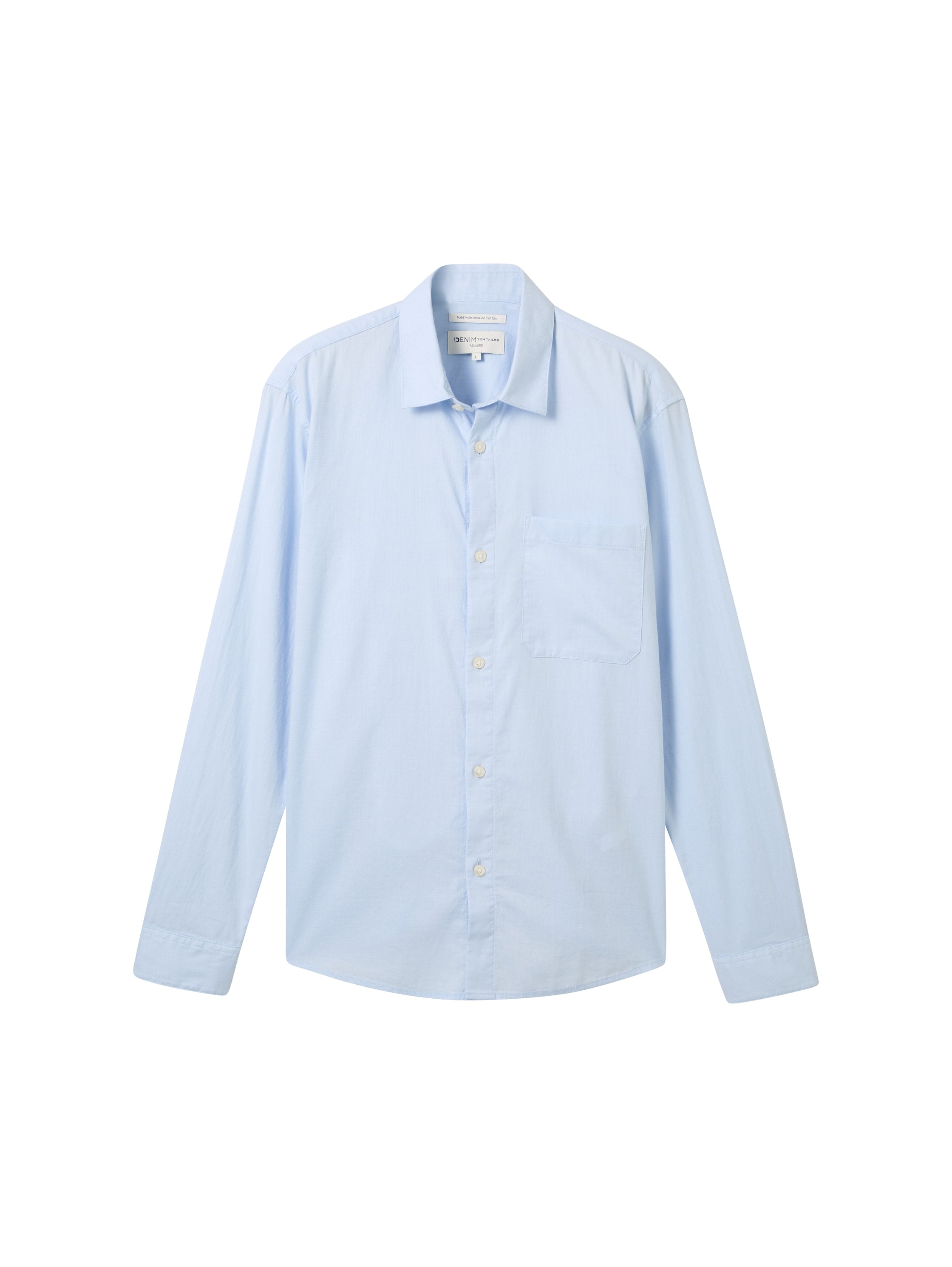 Tom Tailor Blue Regular Shirt With Attached Chest Pocket