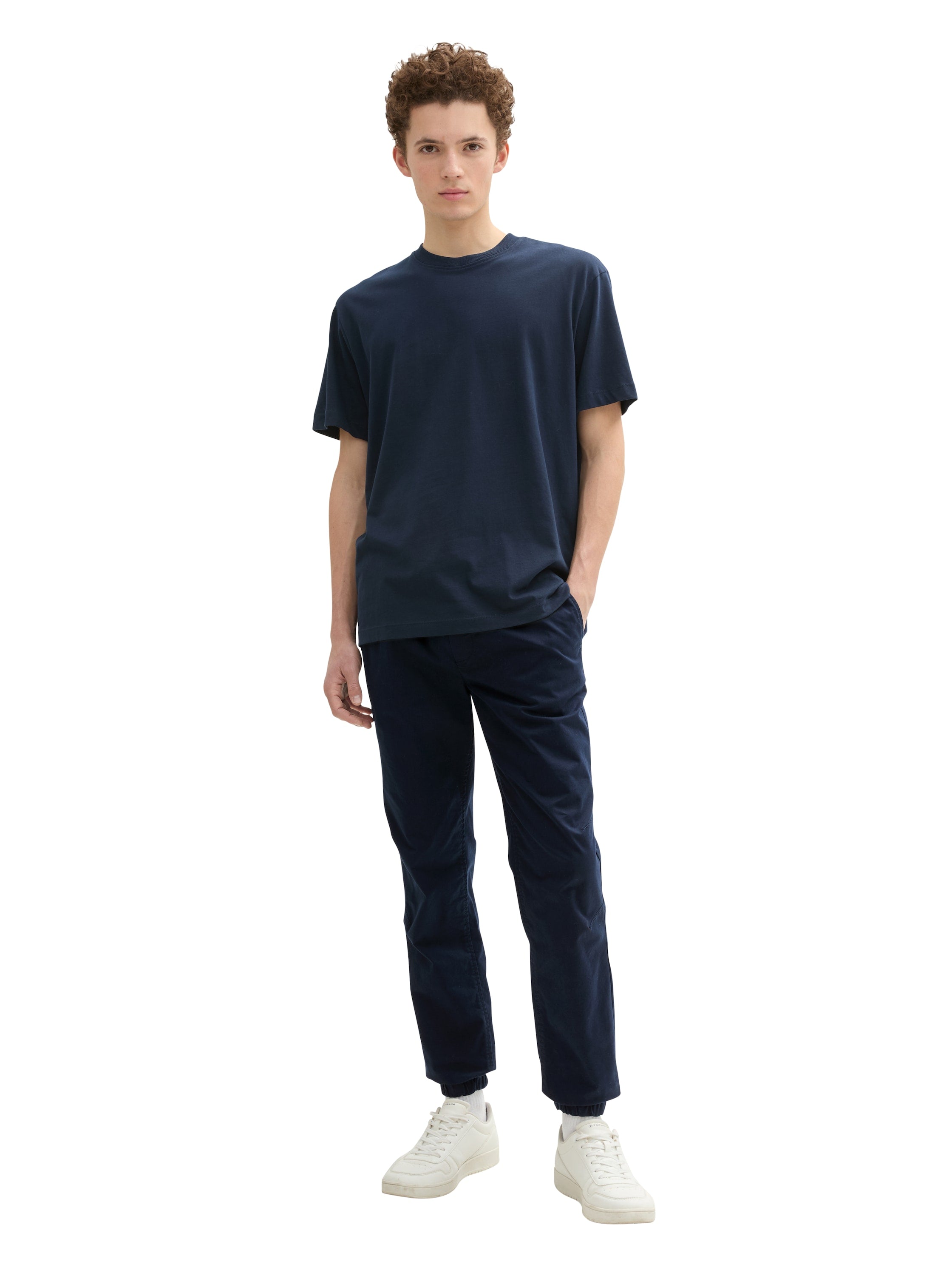 Tom Tailor Navy Casual Jogger With Elastic Waist