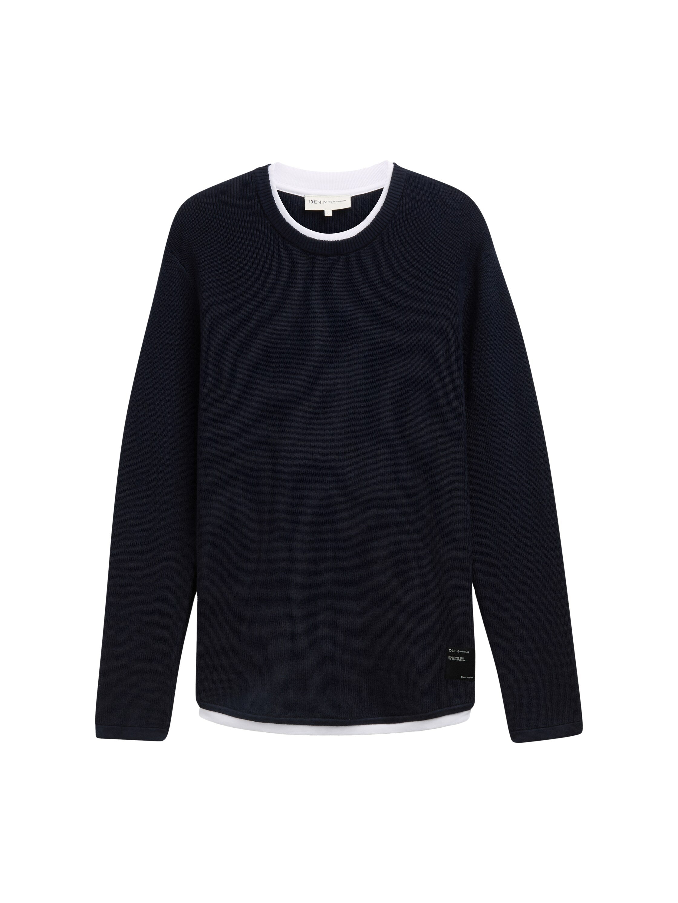 Tom Tailor Knit Navy Sweater 2 in 1 Look