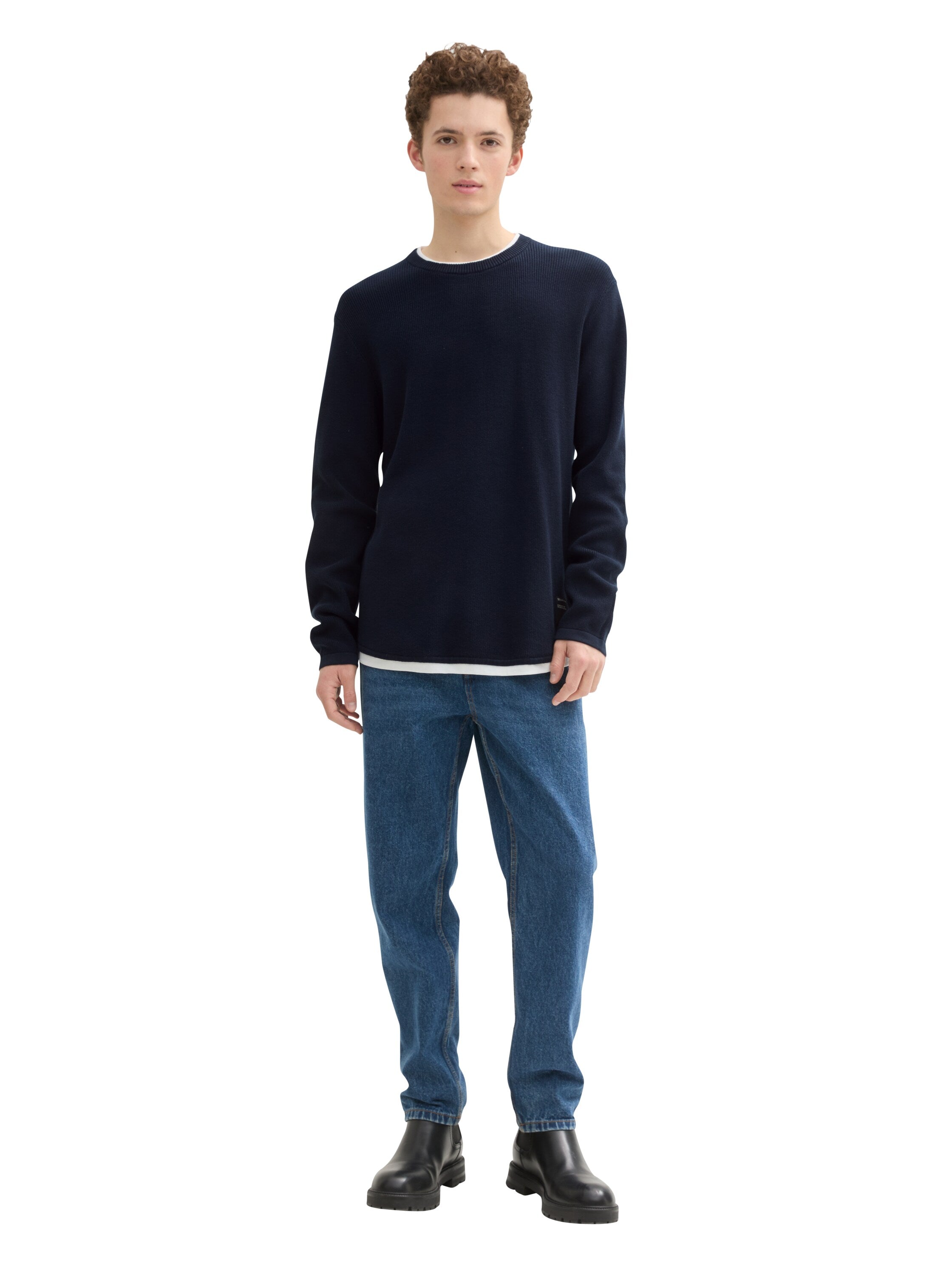 Tom Tailor Knit Navy Sweater 2 in 1 Look