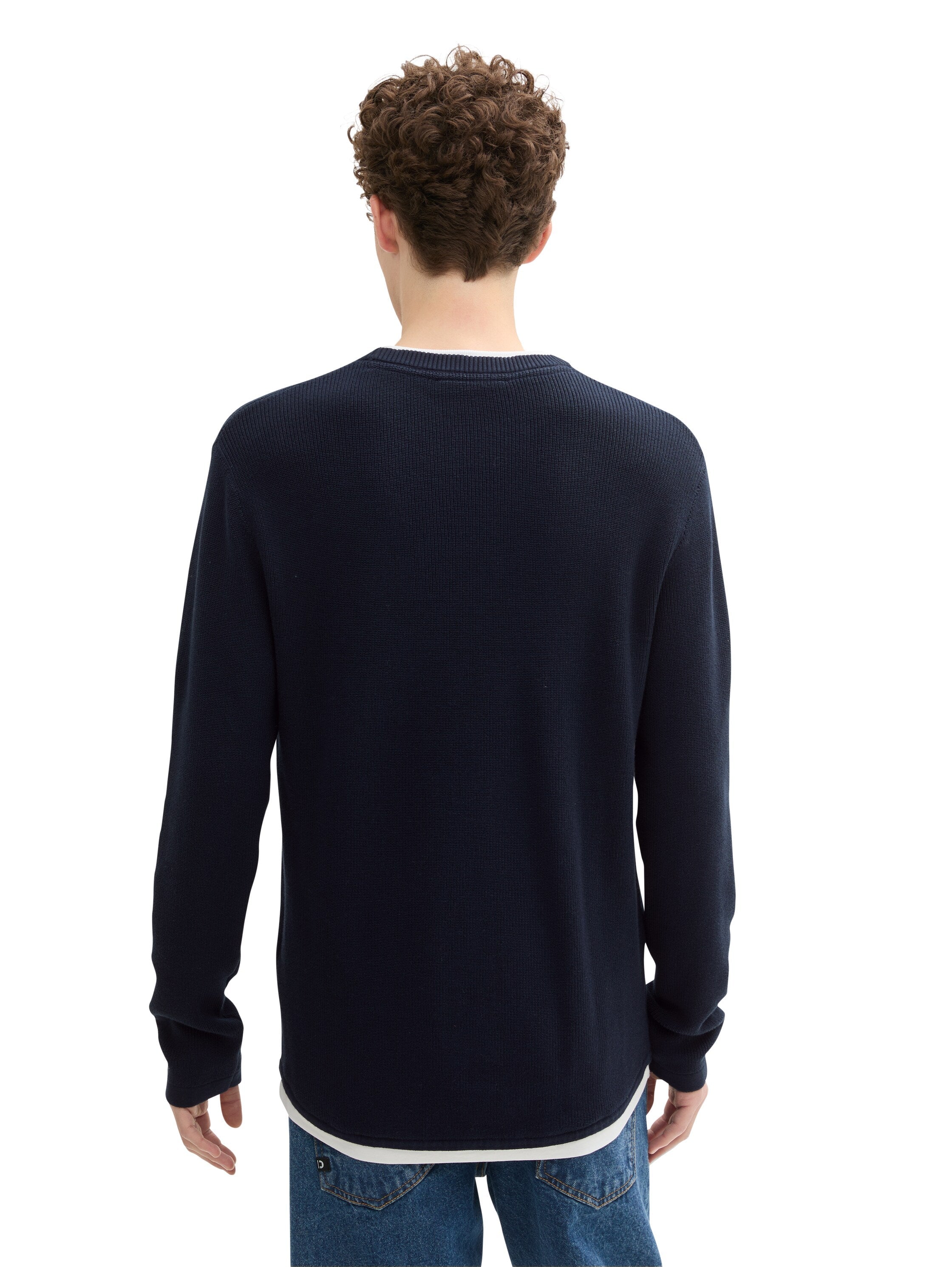 Tom Tailor Knit Navy Sweater 2 in 1 Look