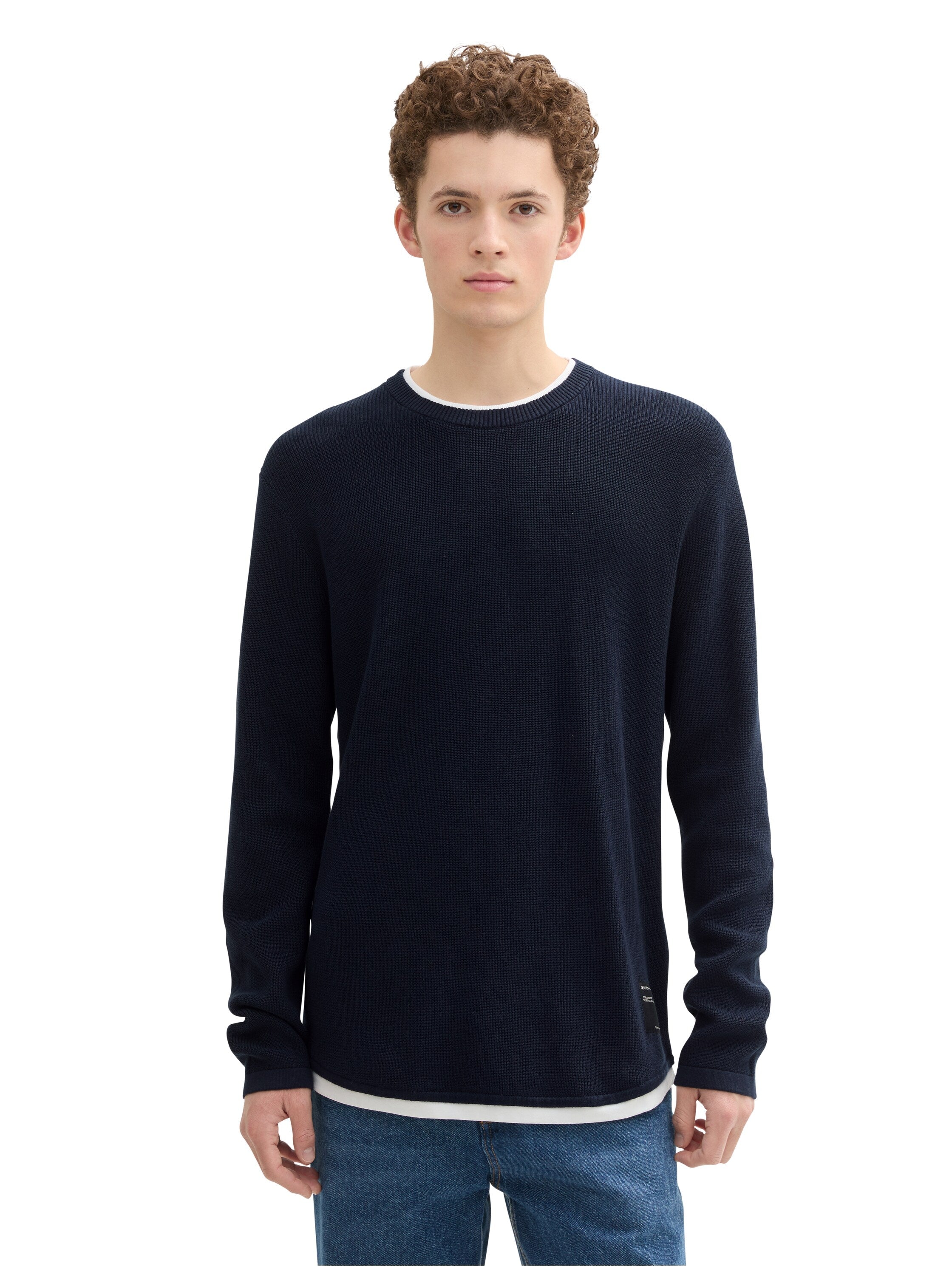 Tom Tailor Knit Navy Sweater 2 in 1 Look