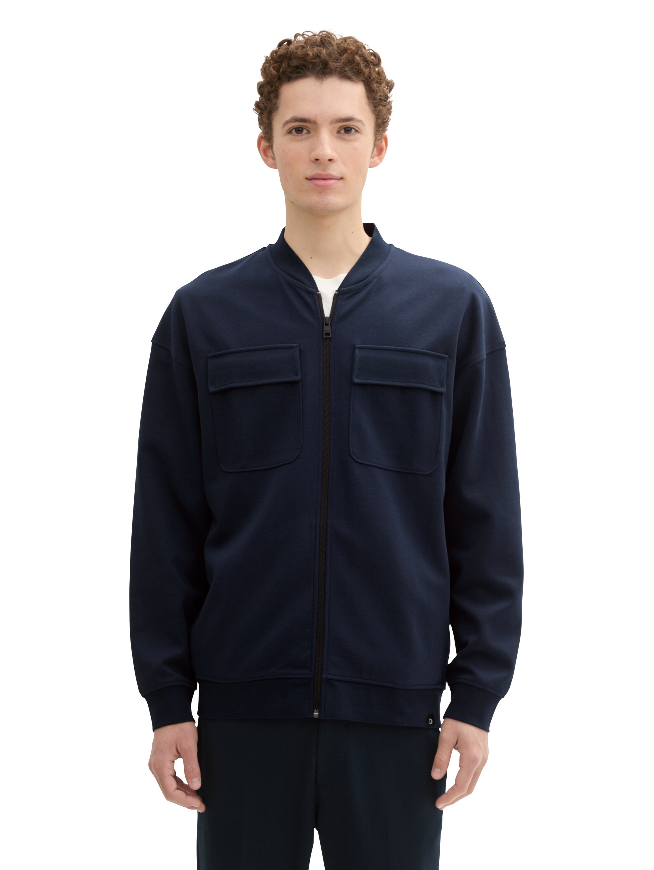 Tom Tailor Navy Jacket With Zipper To Close