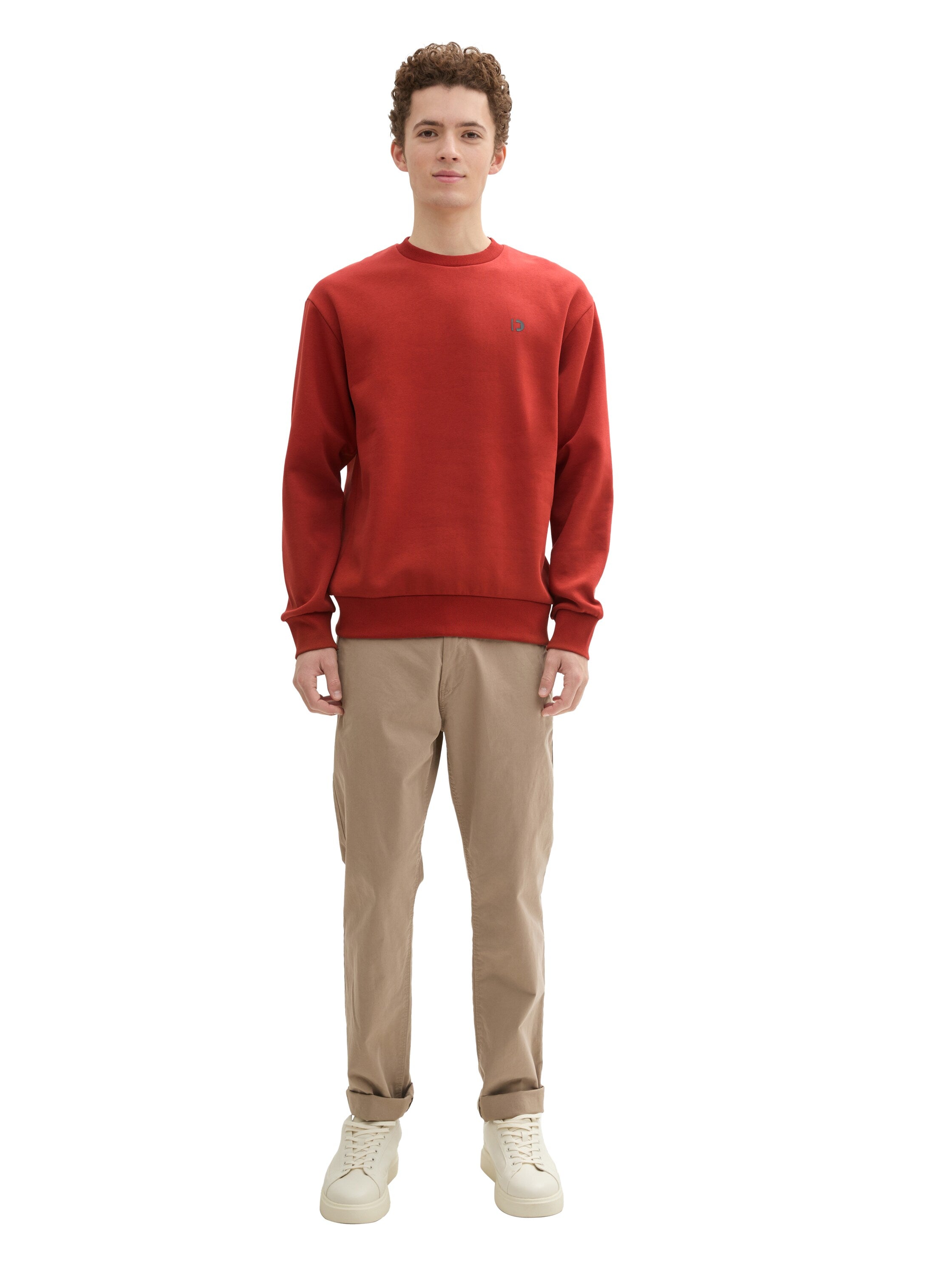 Tom Tailor Red Sweater With A Logo Print