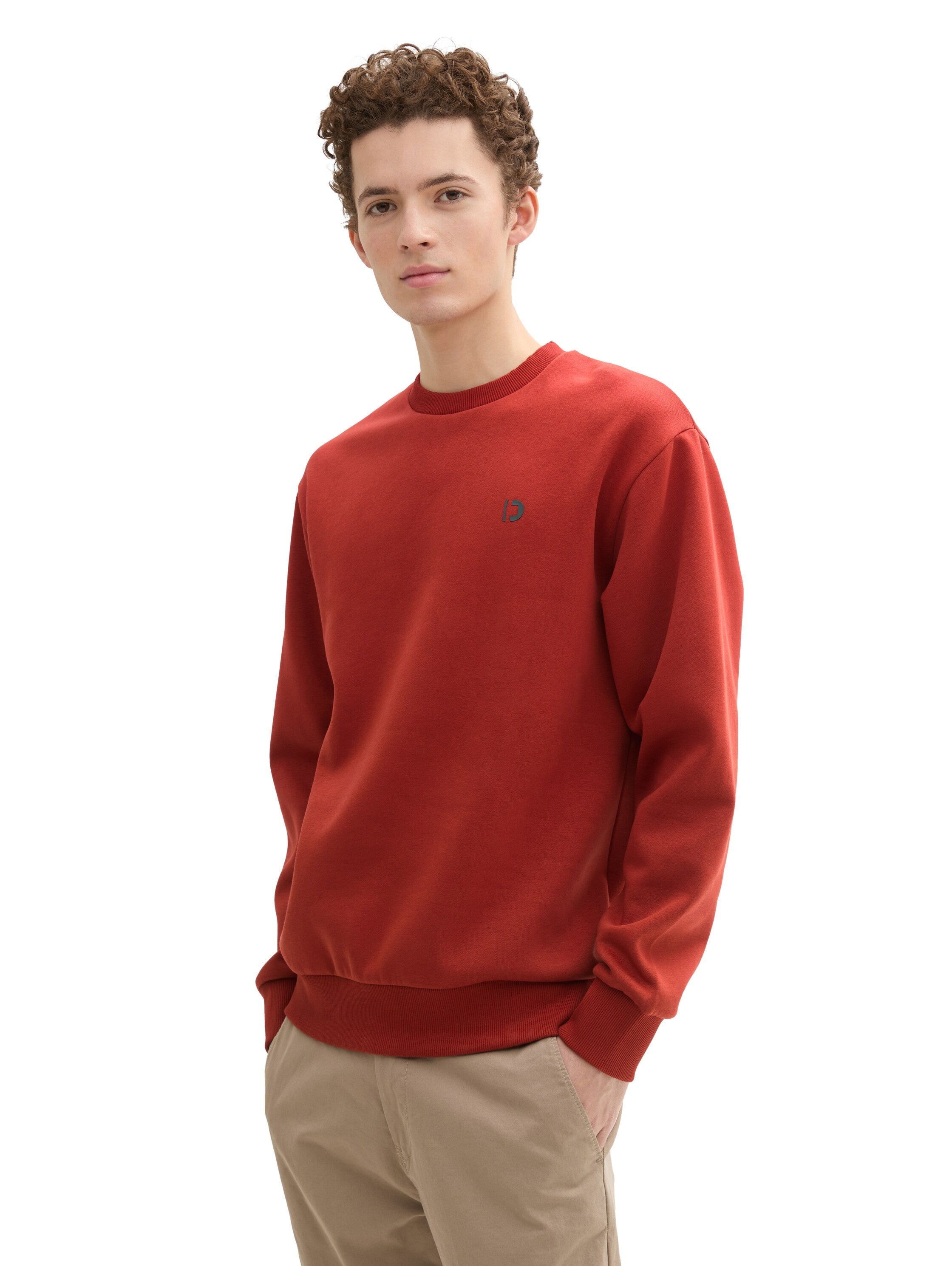 Tom Tailor Red Sweater With A Logo Print