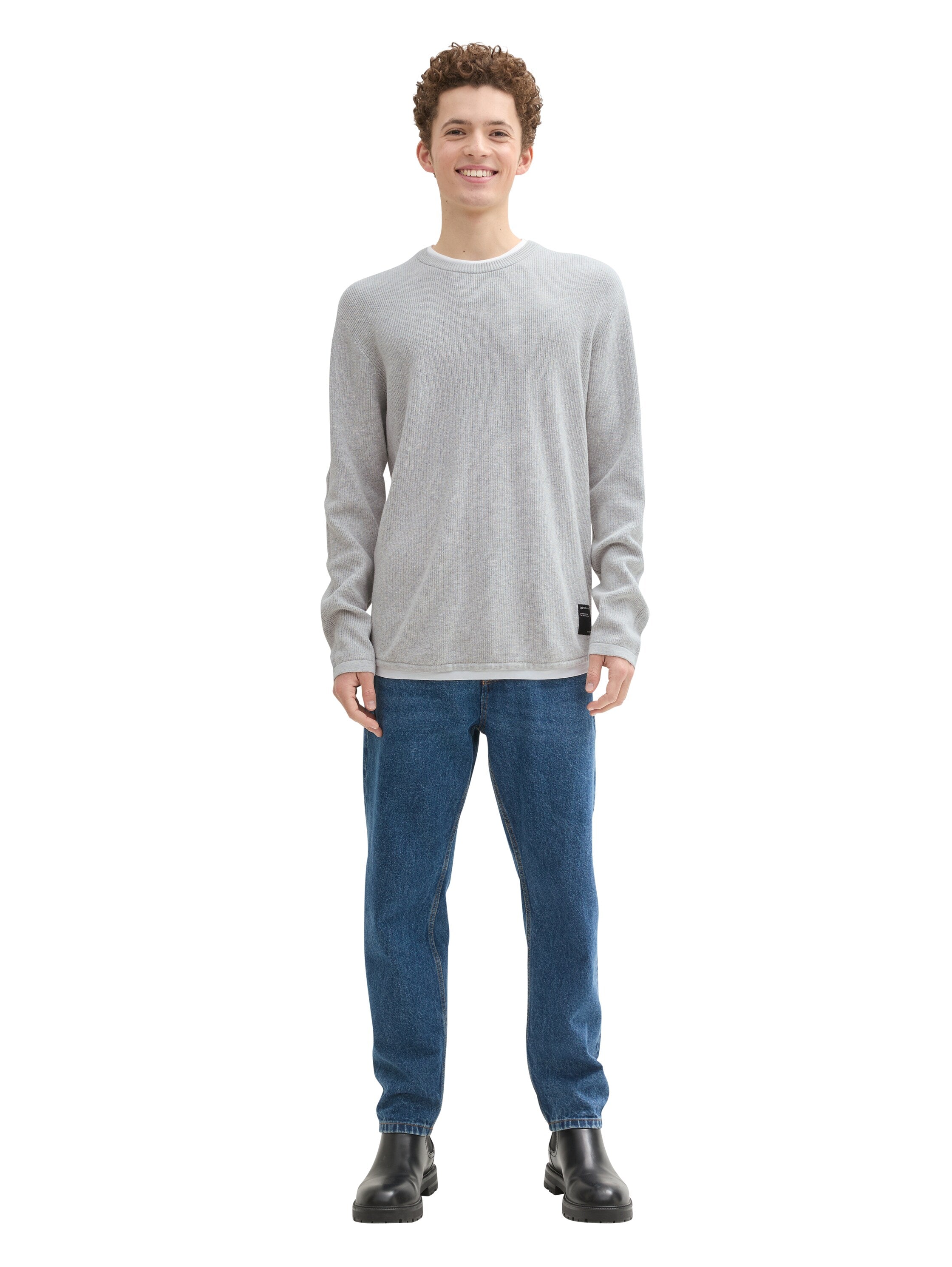 Tom Tailor Knit Grey Sweater 2 in 1 Look