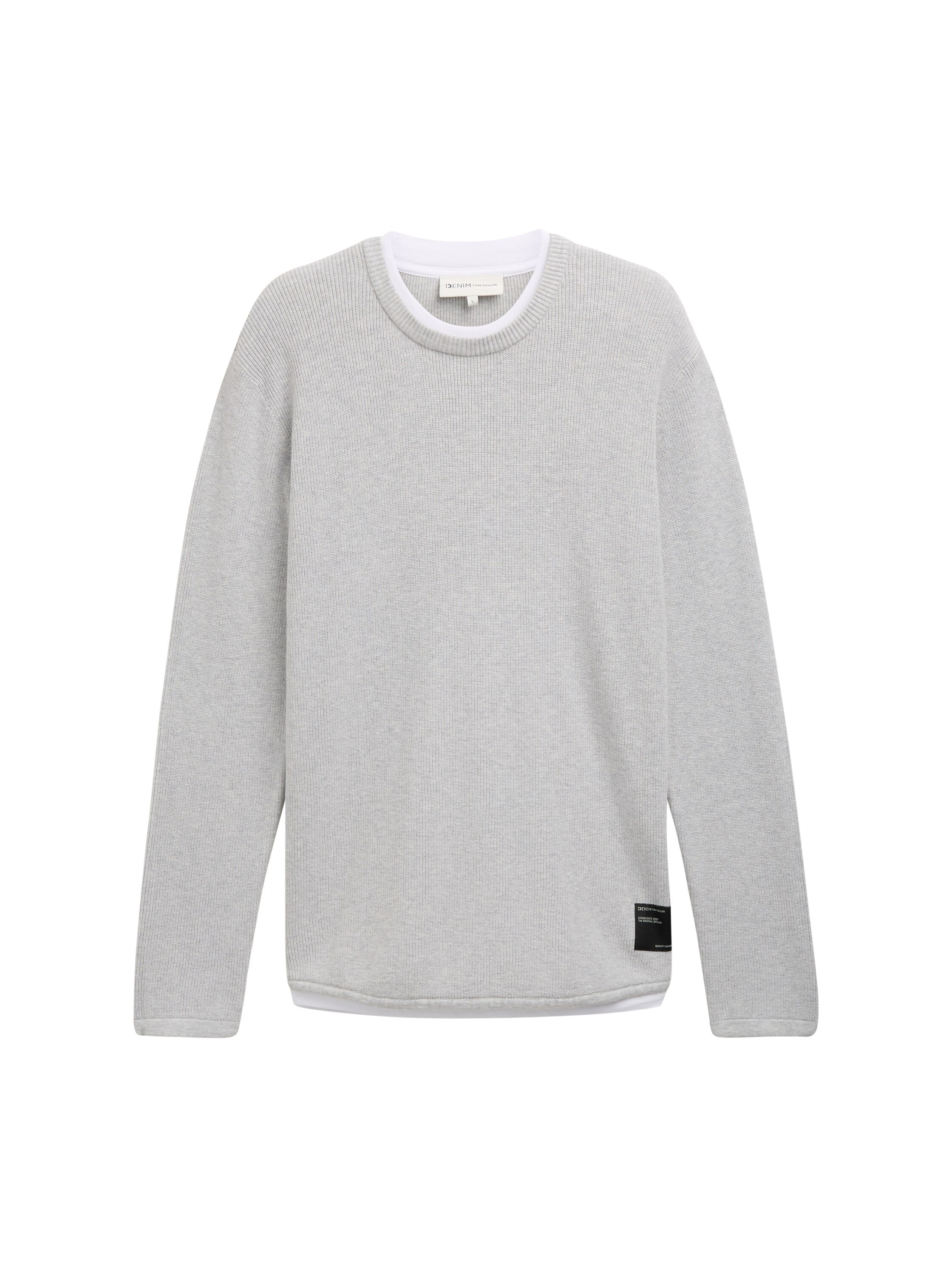 Tom Tailor Knit Grey Sweater 2 in 1 Look