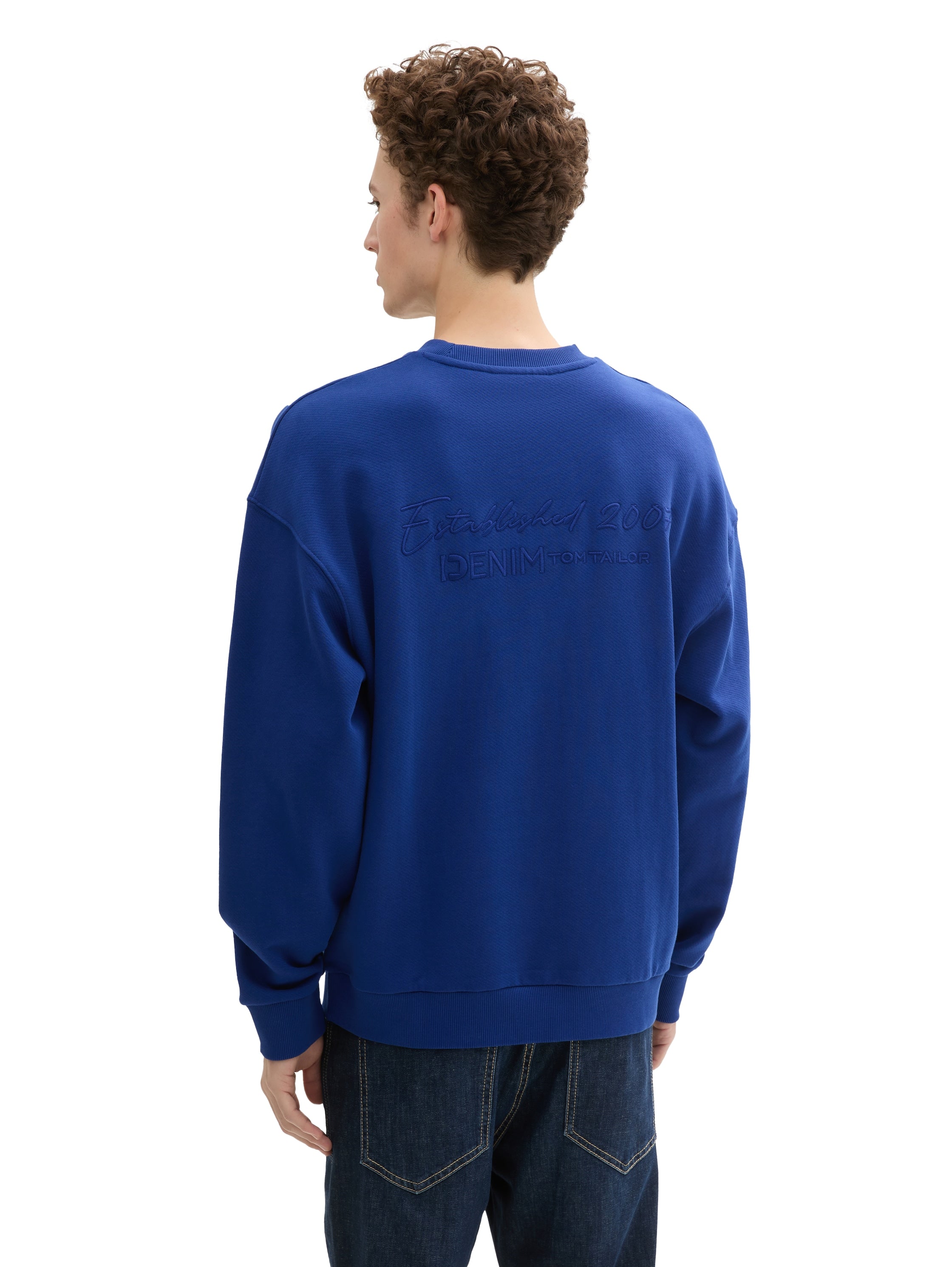 Tom Tailor Round Neck Gitane Sweater With Logo Embroidery