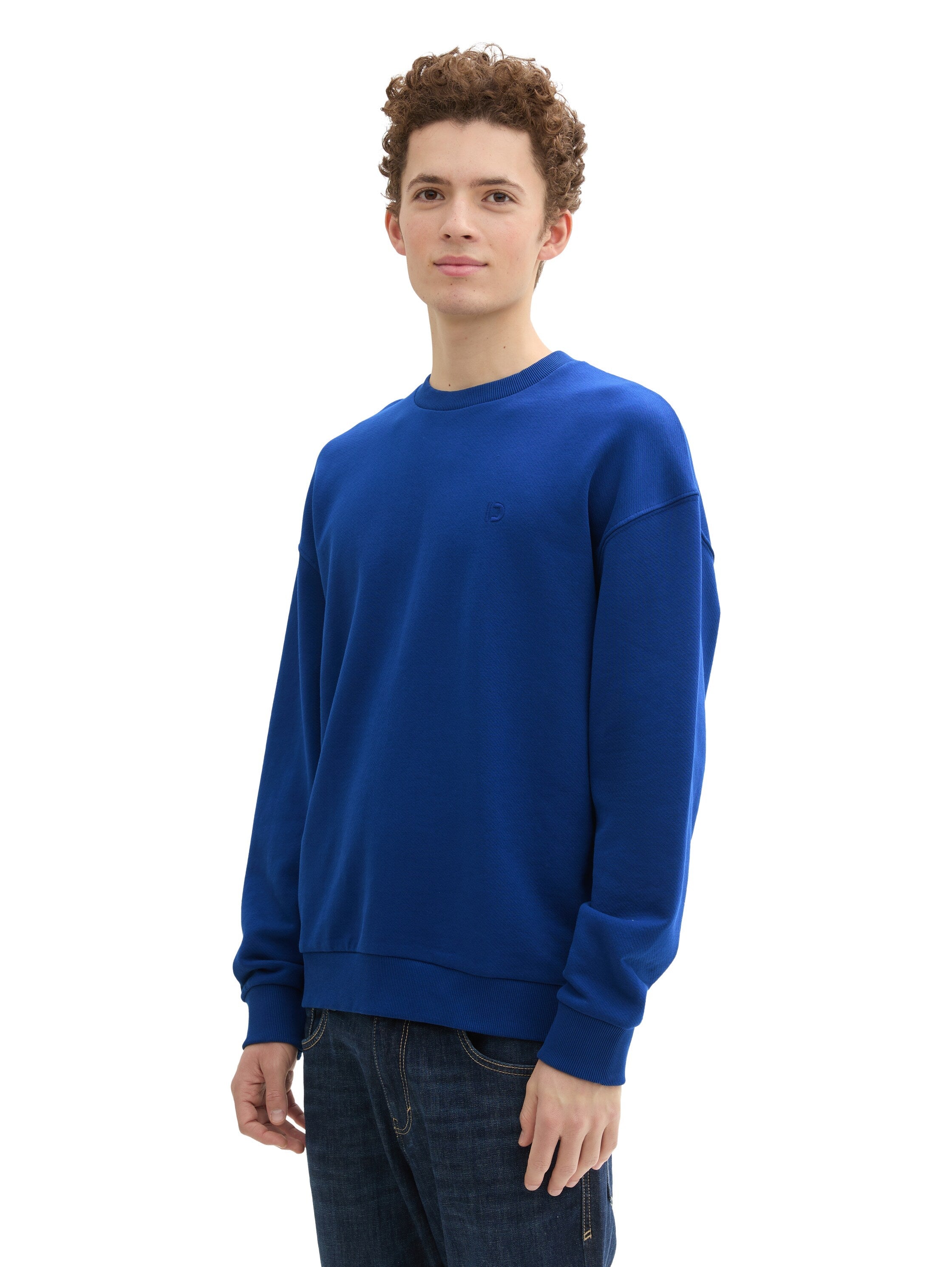 Tom Tailor Round Neck Gitane Sweater With Logo Embroidery