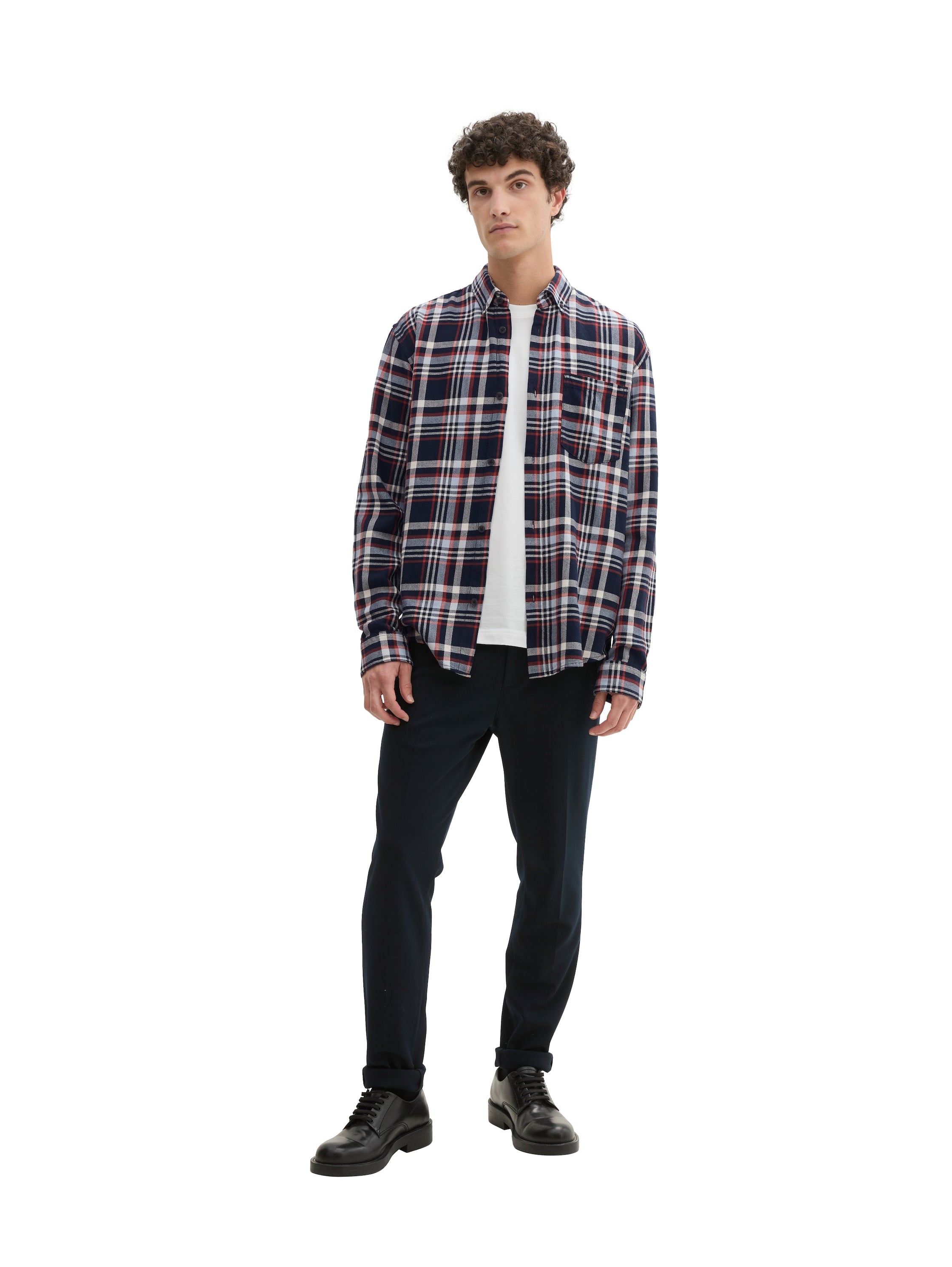 Tom Tailor Navy White Checked Shirt