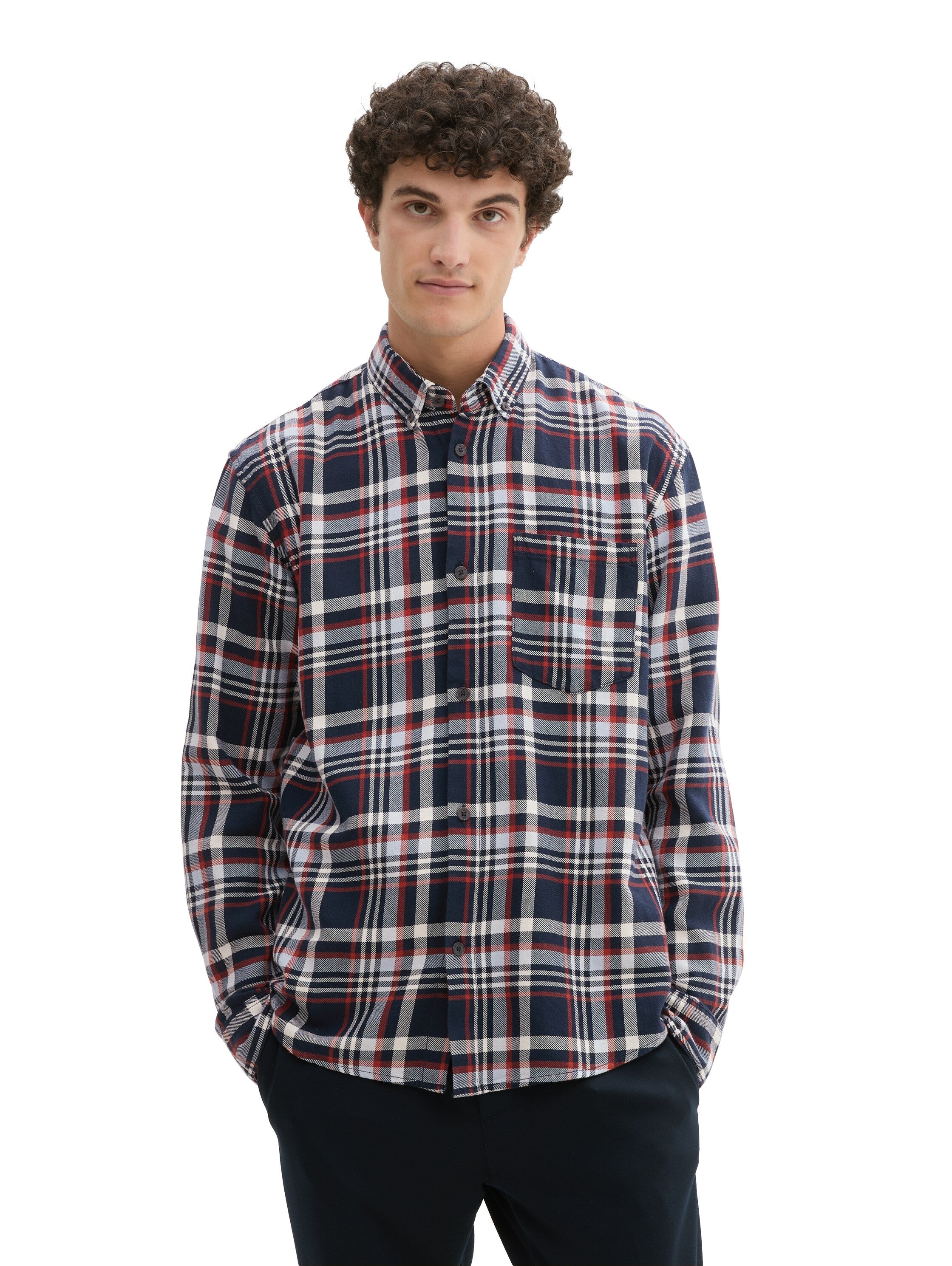 Tom Tailor Navy White Checked Shirt