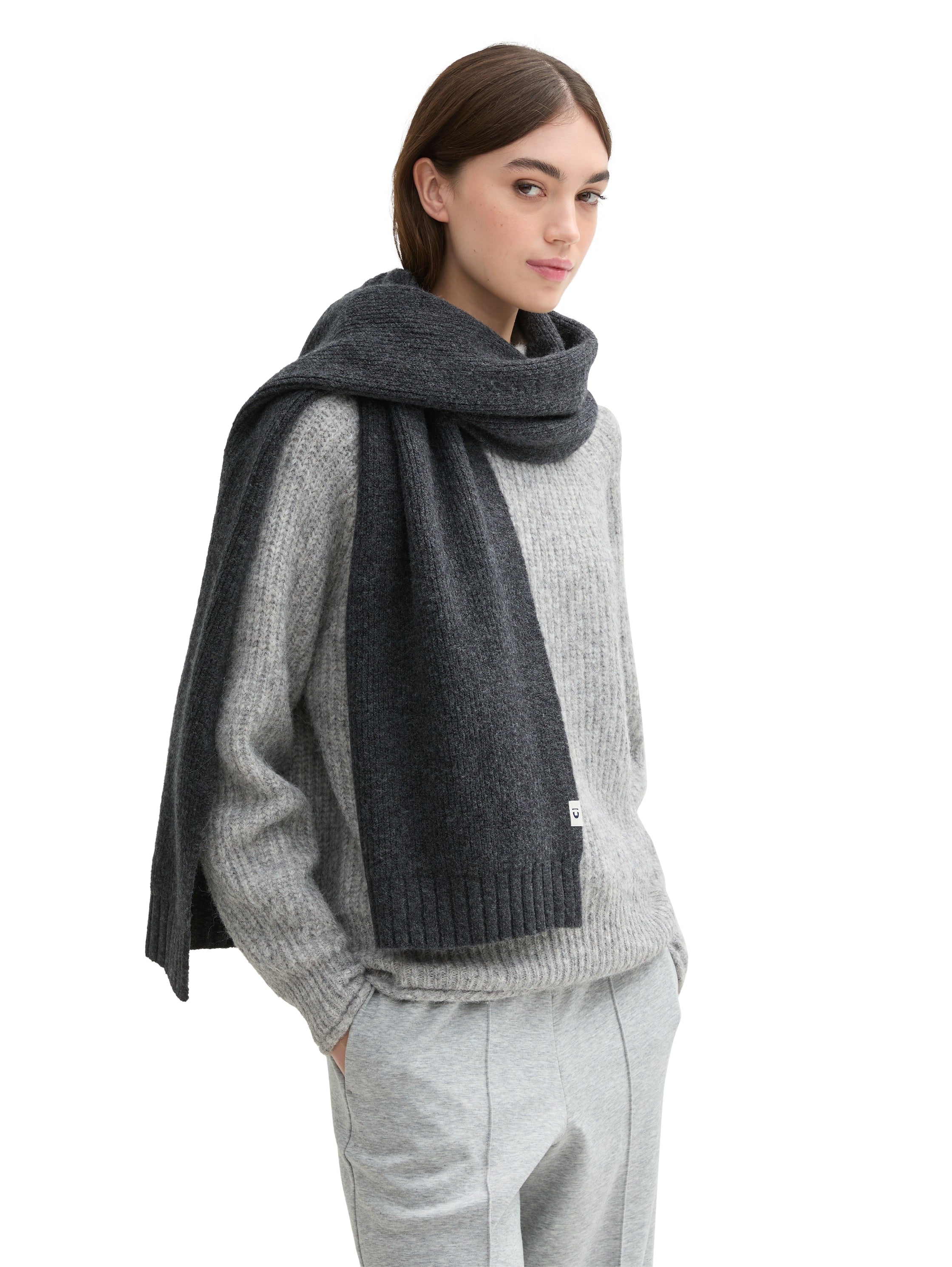 Tom Tailor Knit Wear Grey Scarf