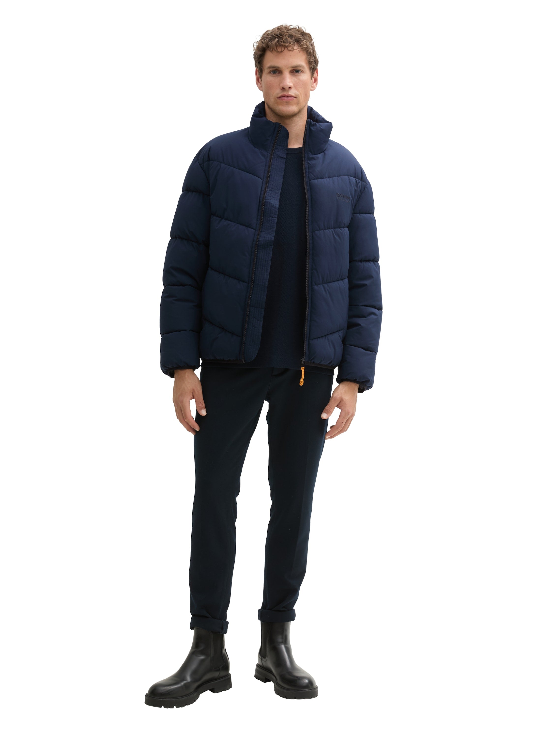 Tom Tailor Water-Repellent Navy Puffer Jacket