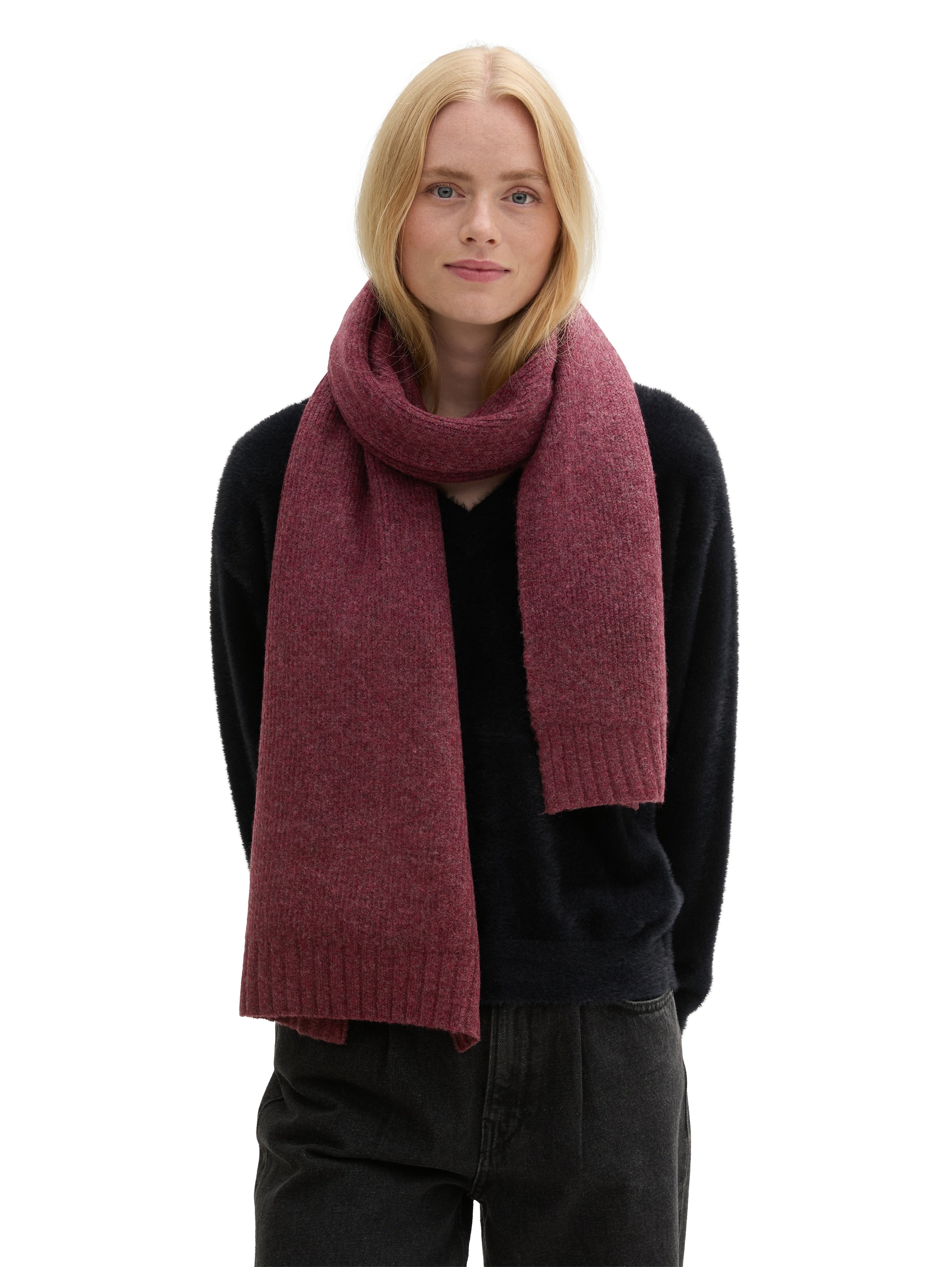 Tom Tailor Knit Wear Burgundy Scarf