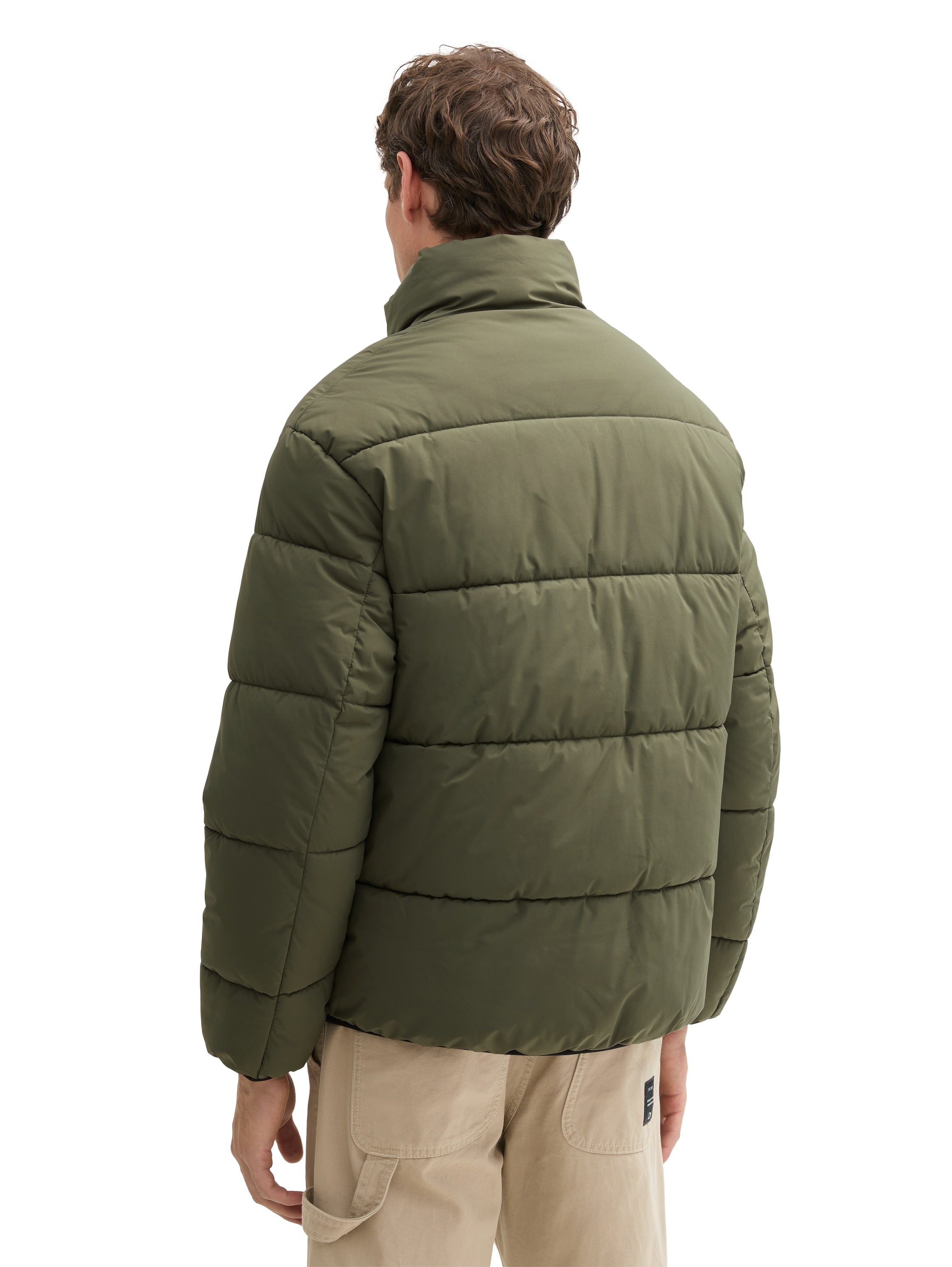 Tom Tailor Water-Repellent Olive Puffer Jacket