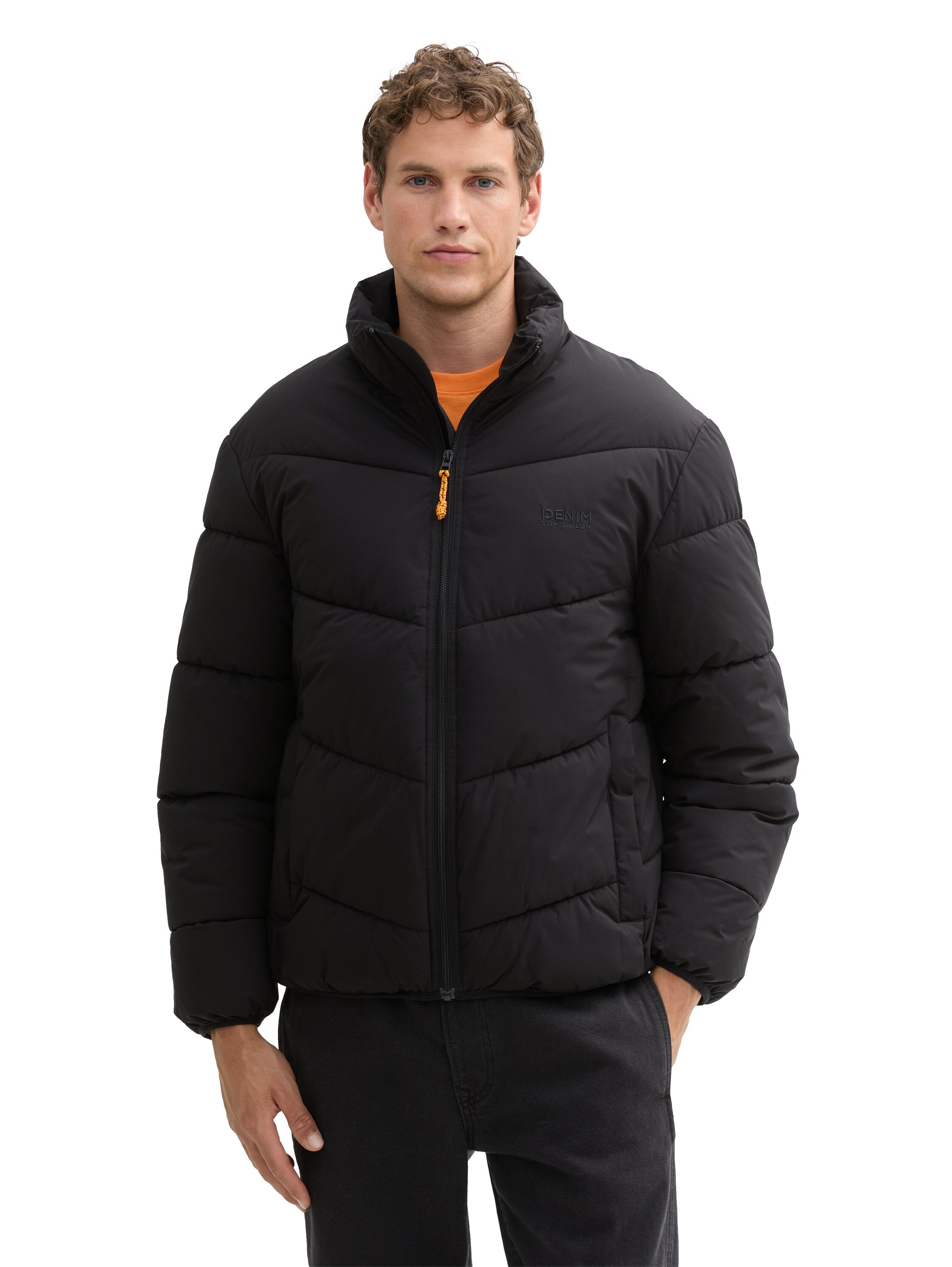 Tom Tailor Water-Repellent Black Puffer Jacket