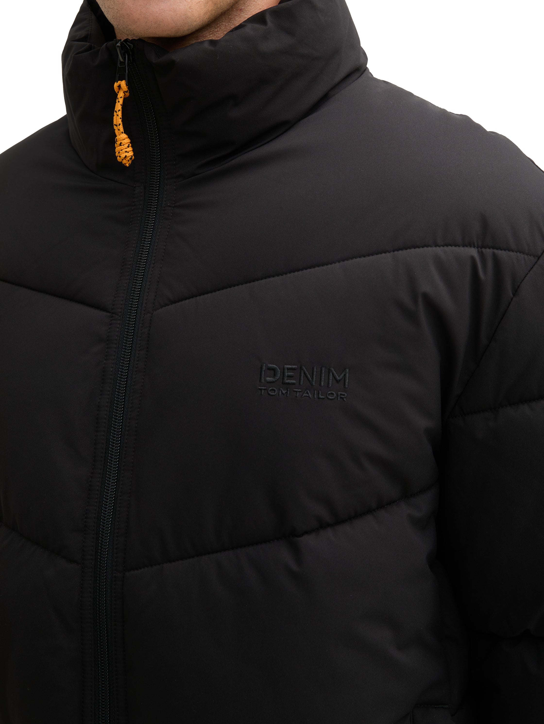 Tom Tailor Water-Repellent Black Puffer Jacket