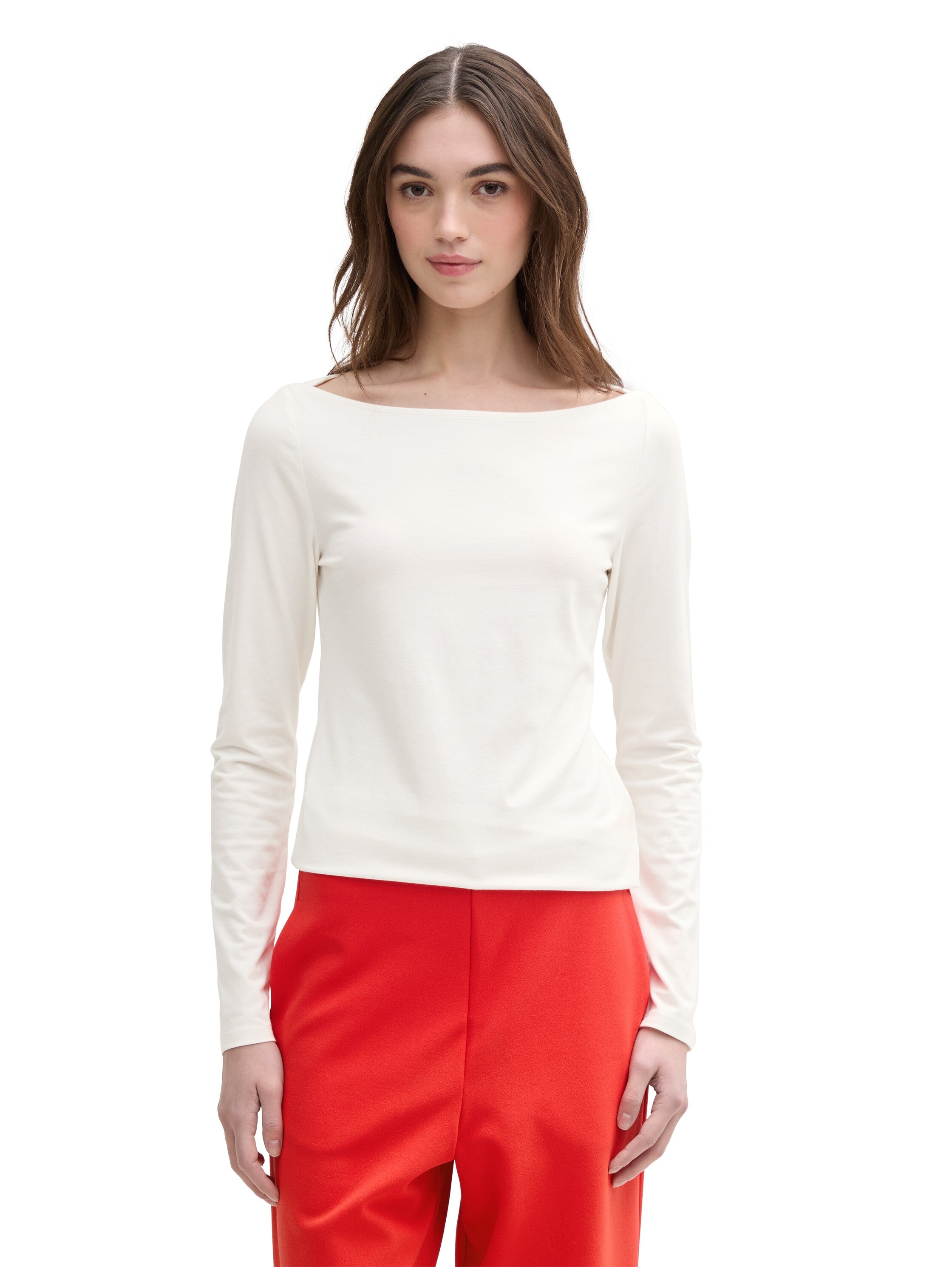 Tom Tailor Long Sleeved Off White T-Shirt