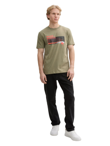 Tom Tailor Khaki T-shirt With Photo Print
