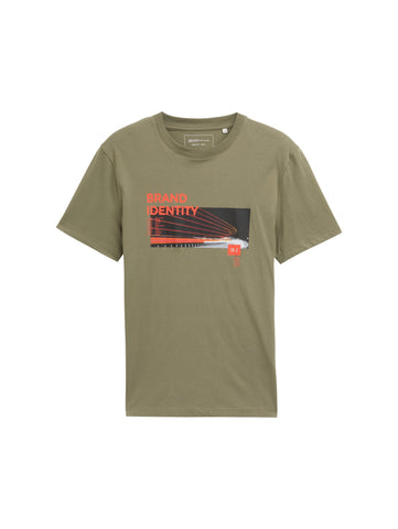 Tom Tailor Khaki T-shirt With Photo Print