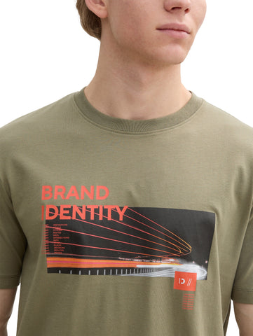 Tom Tailor Khaki T-shirt With Photo Print