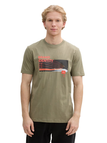 Tom Tailor Khaki T-shirt With Photo Print