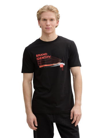 Tom Tailor Black T-shirt With Photo Print