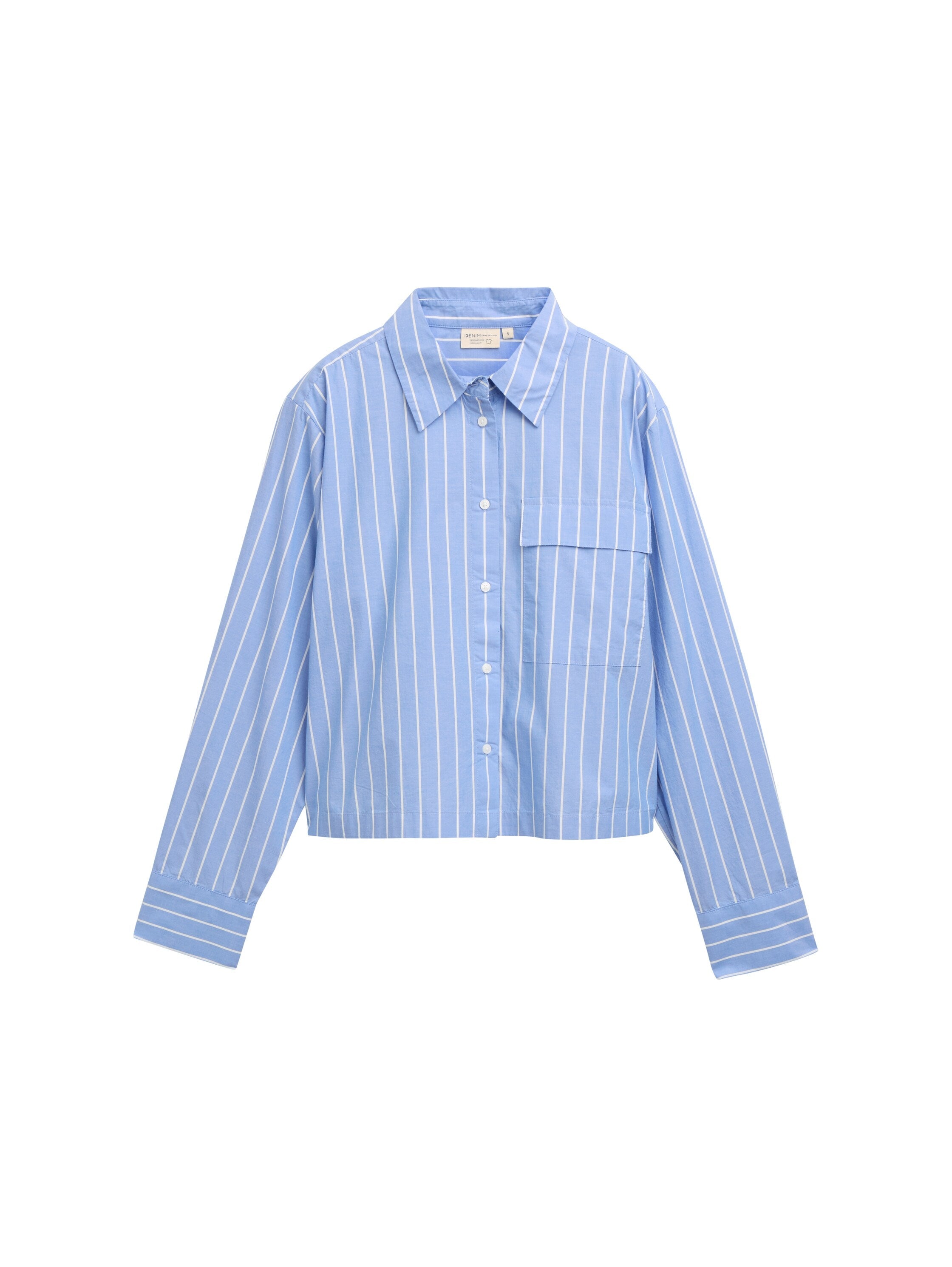 Tom Tailor Boxy Fit Mid Blue White Stripe Shirt