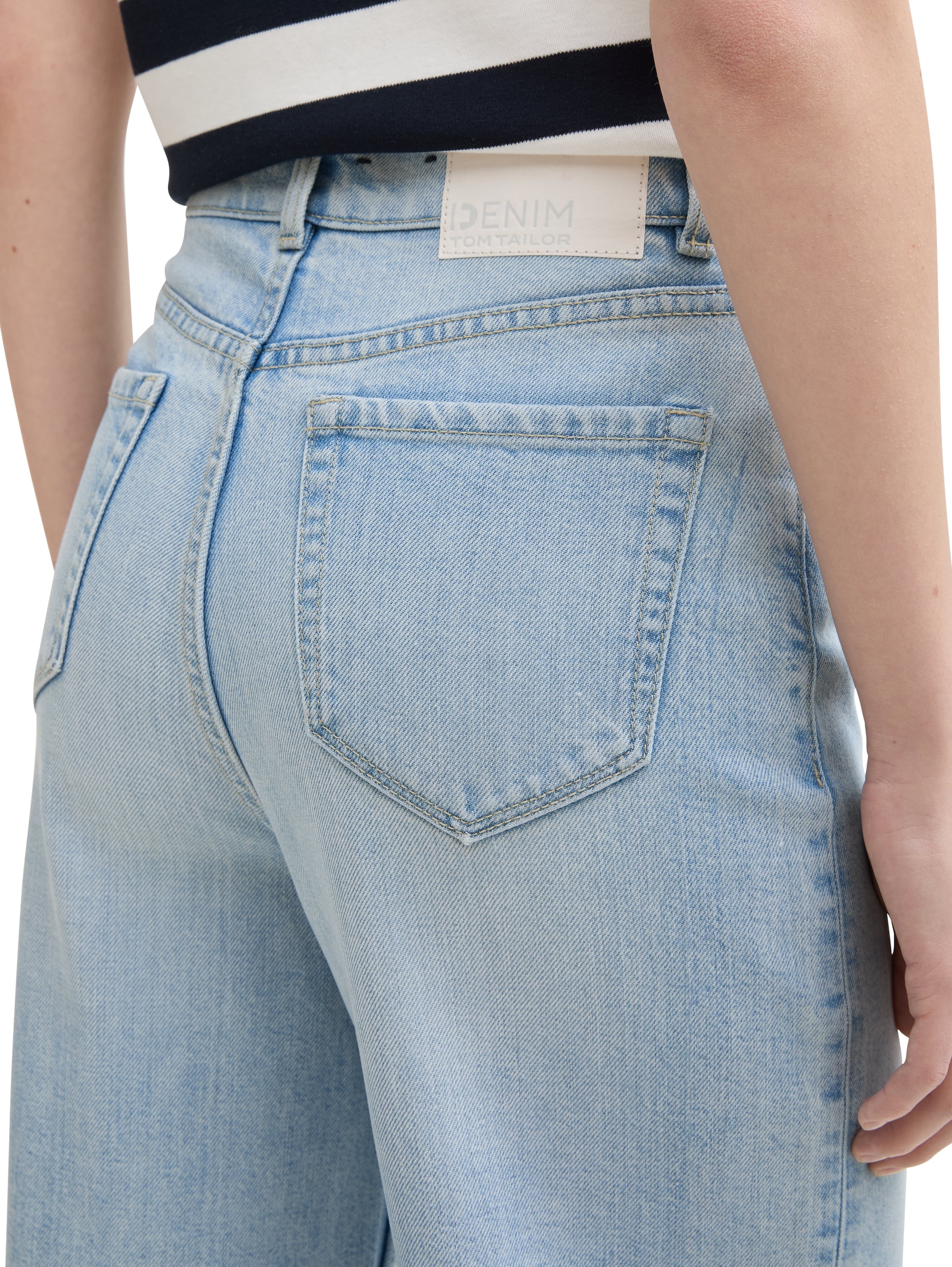 Tom Tailor Light Stone Blue Denim Wide Leg Jeans With Stretch