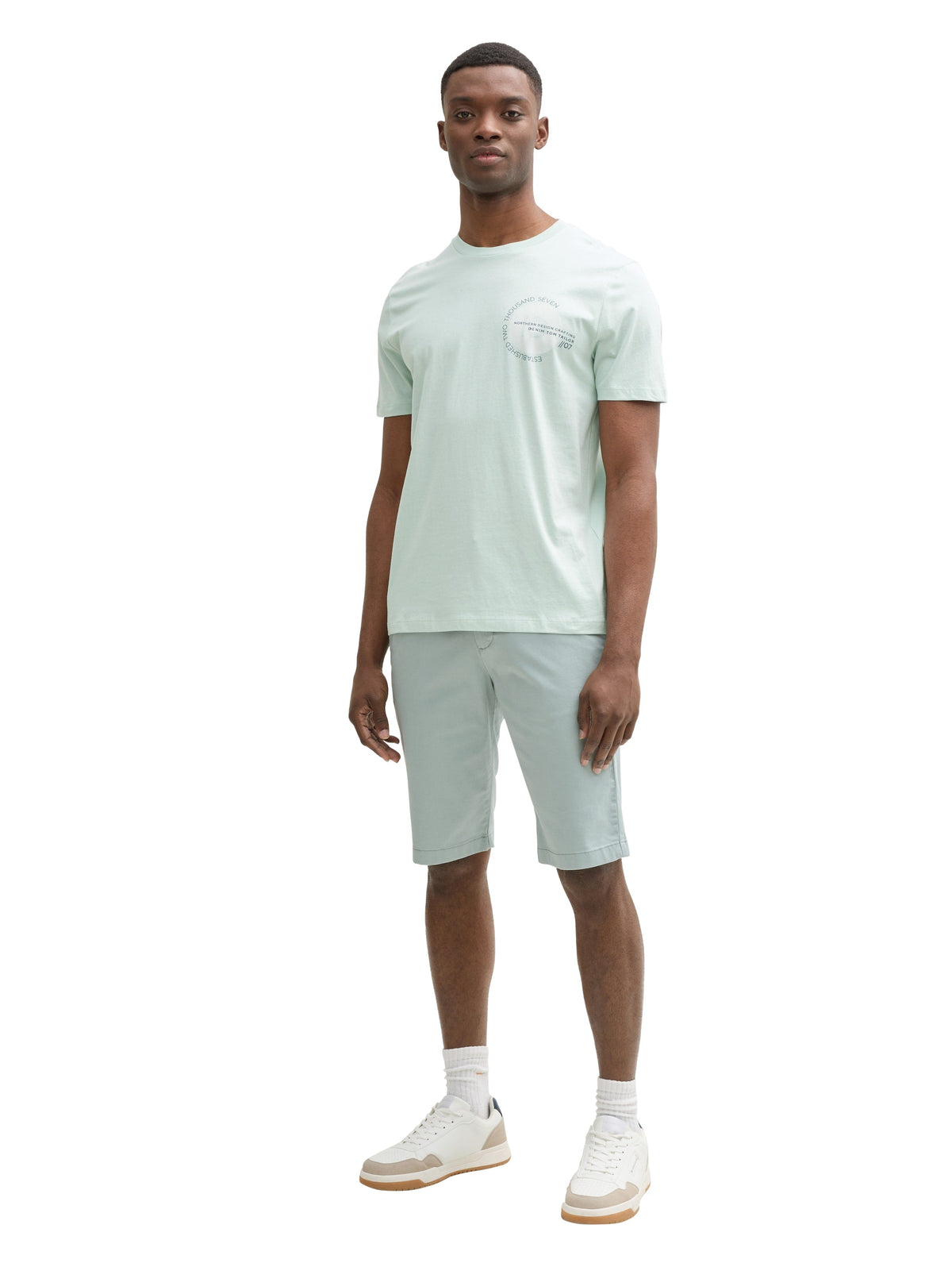 Tom Tailor Basic White T-shirt With Logo Print