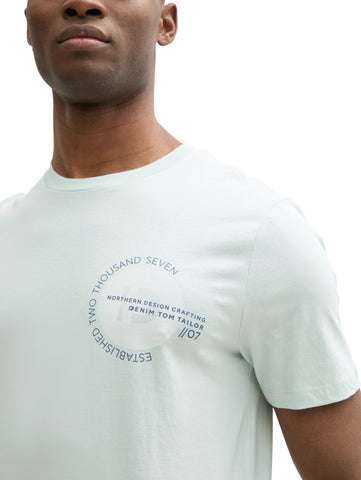 Tom Tailor Basic White T-shirt With Logo Print