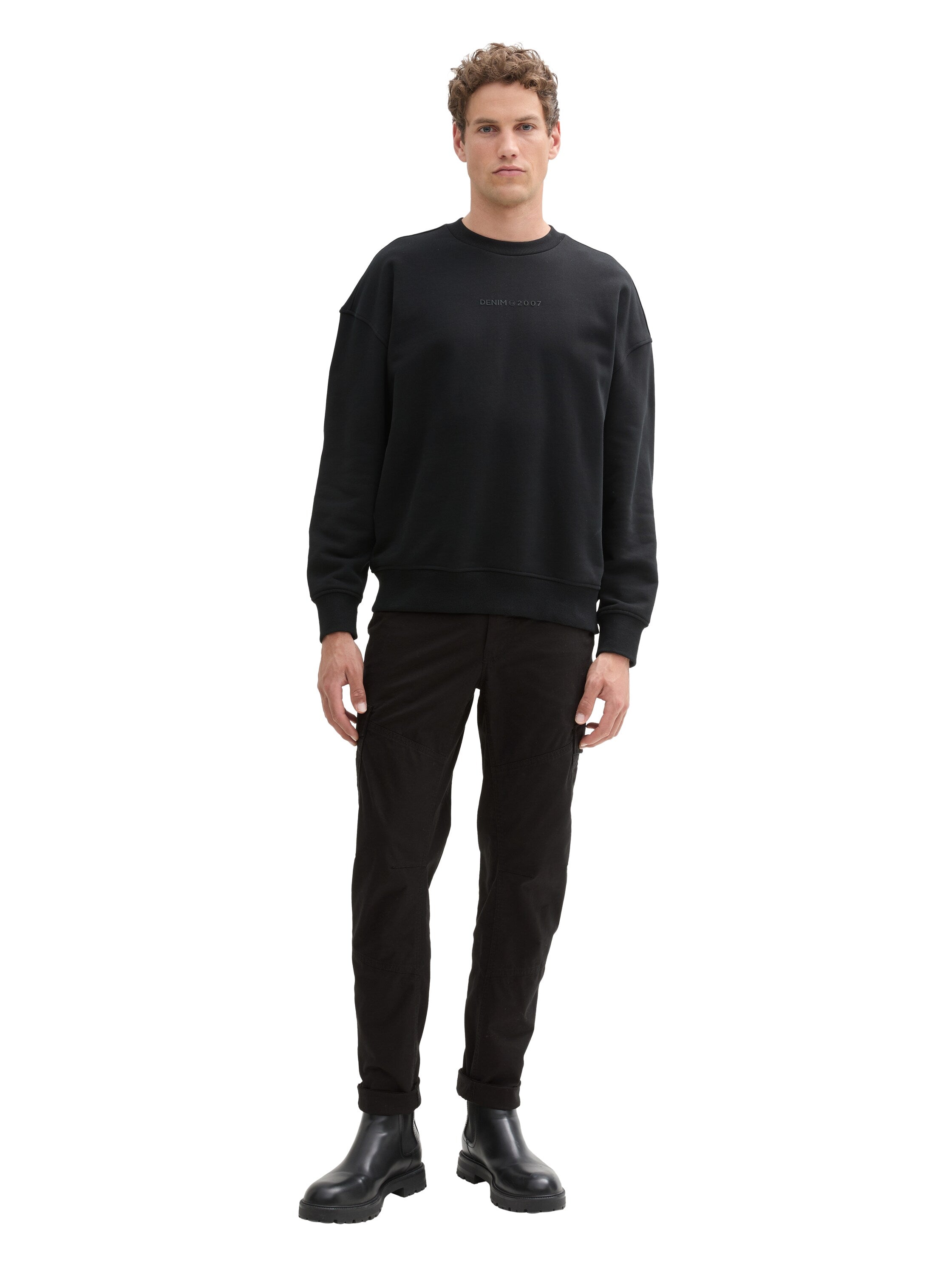 Tom Tailor Regular Tapered Black Cargo Pants