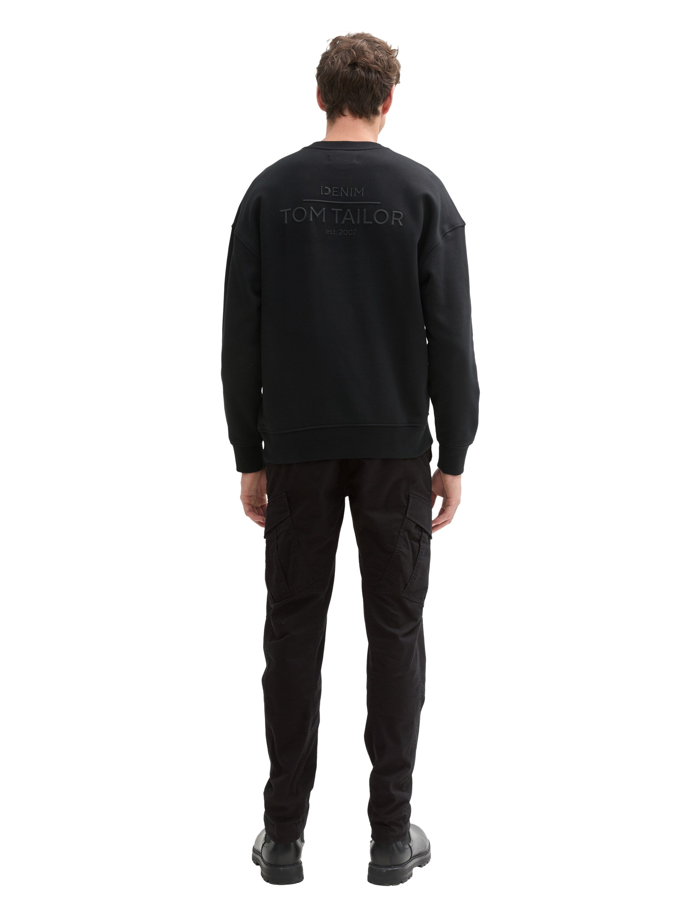 Tom Tailor Regular Tapered Black Cargo Pants