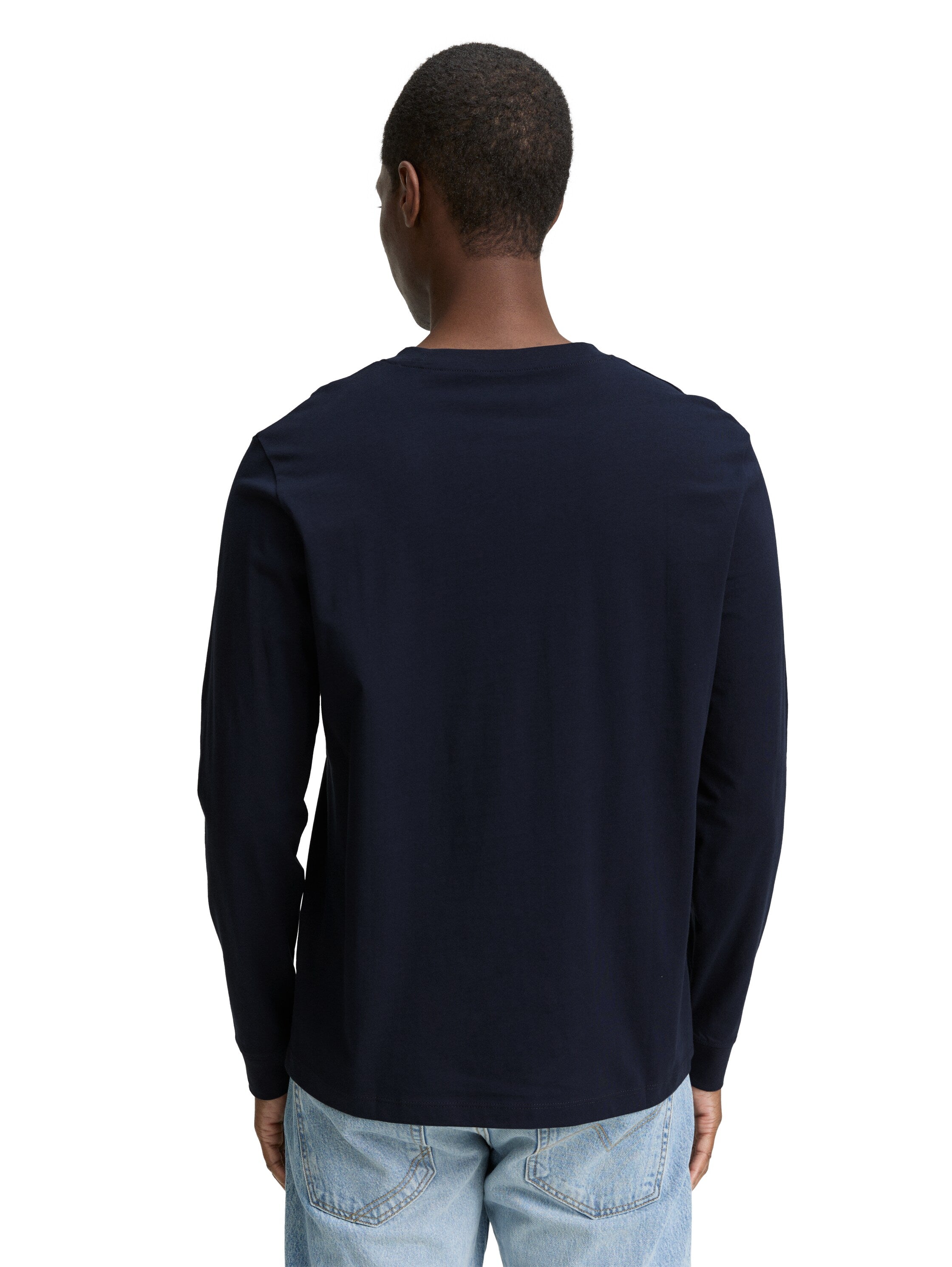 Tom Tailor Long Sleeved Navy t-shirt With Front Logo
