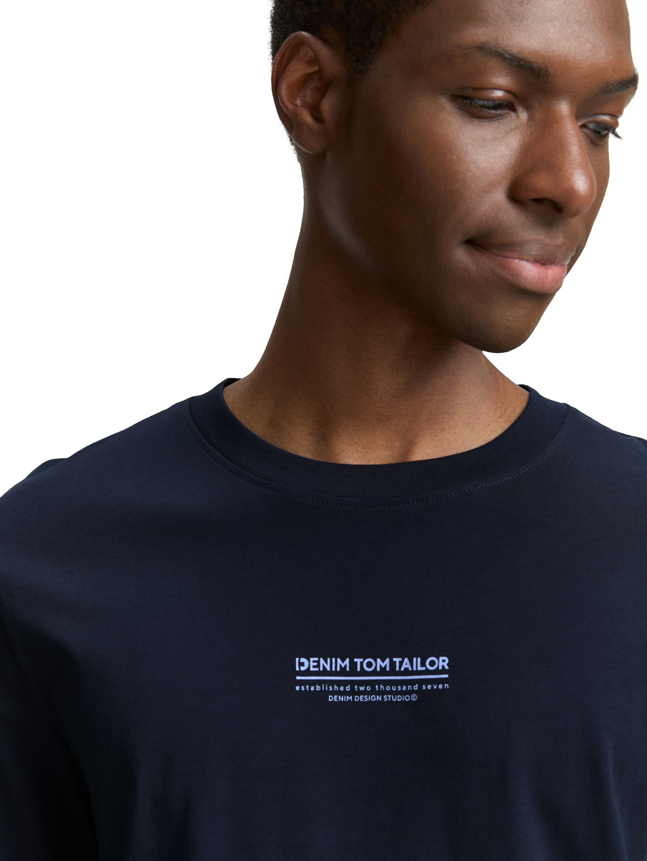 Tom Tailor Long Sleeved Navy t-shirt With Front Logo
