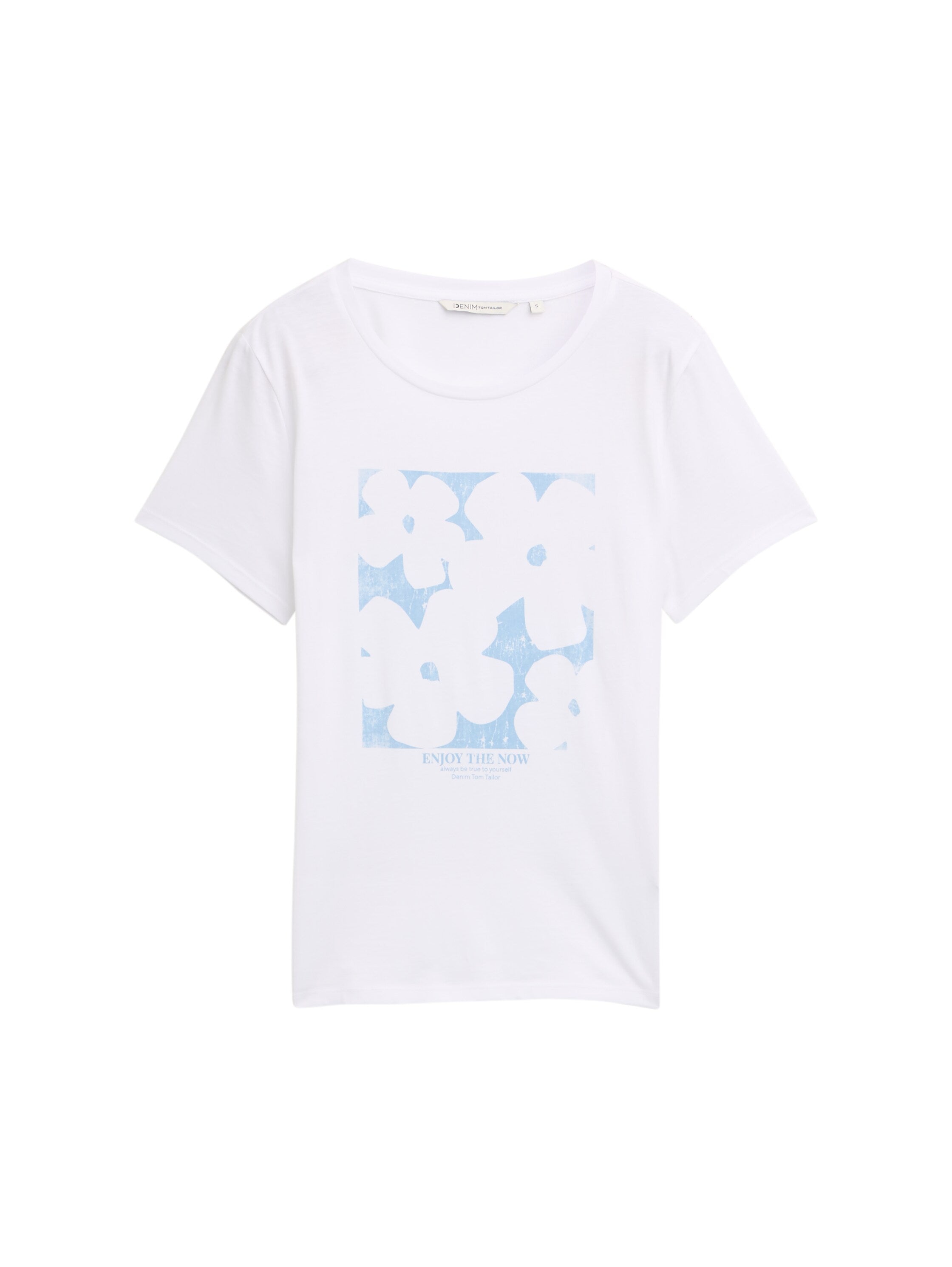 Tom Tailor White Cotton T-shirt With Front Design