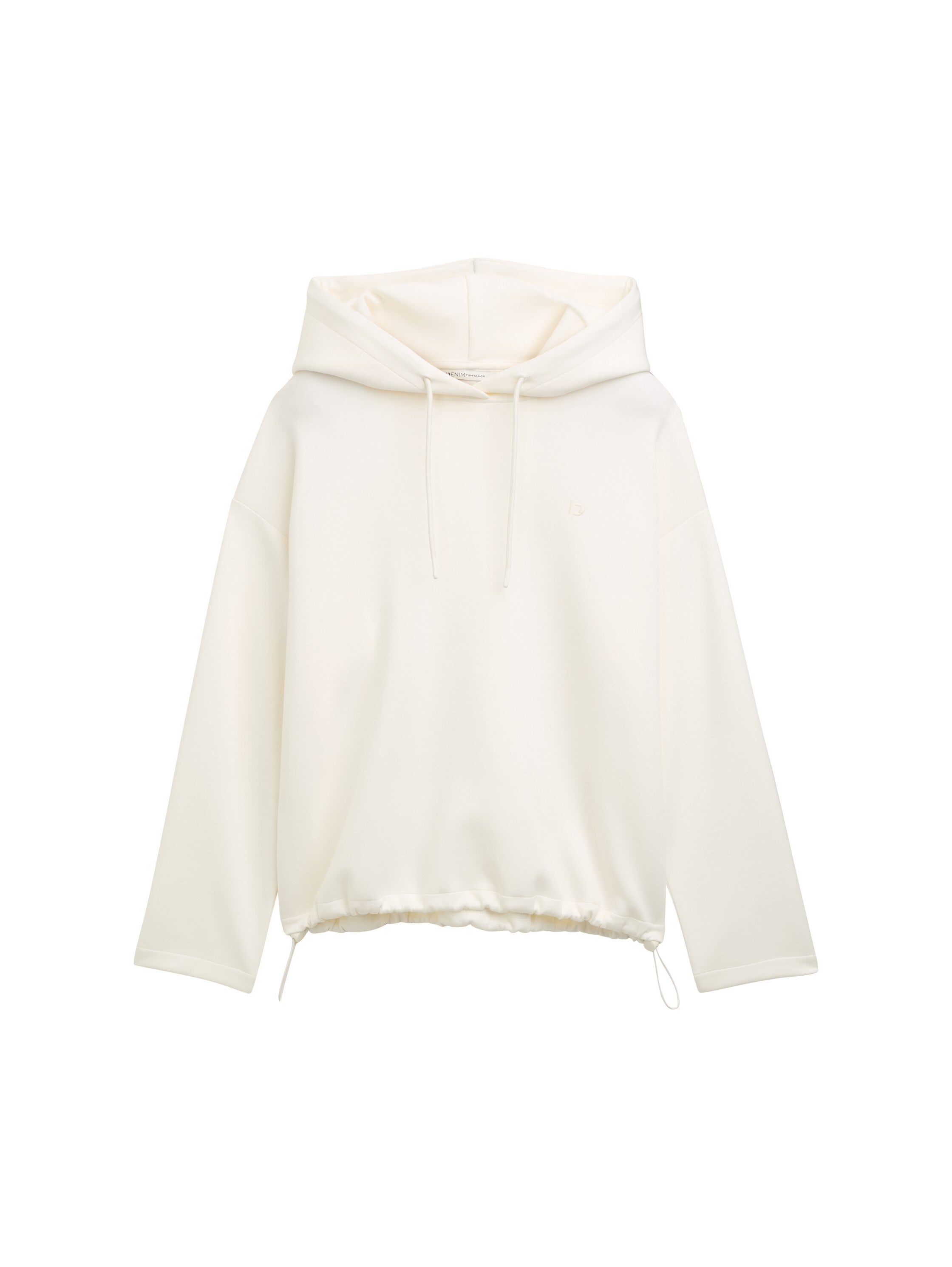 Tom Tailor Loose Fit Scuba Offwhite Hoodie Sweater