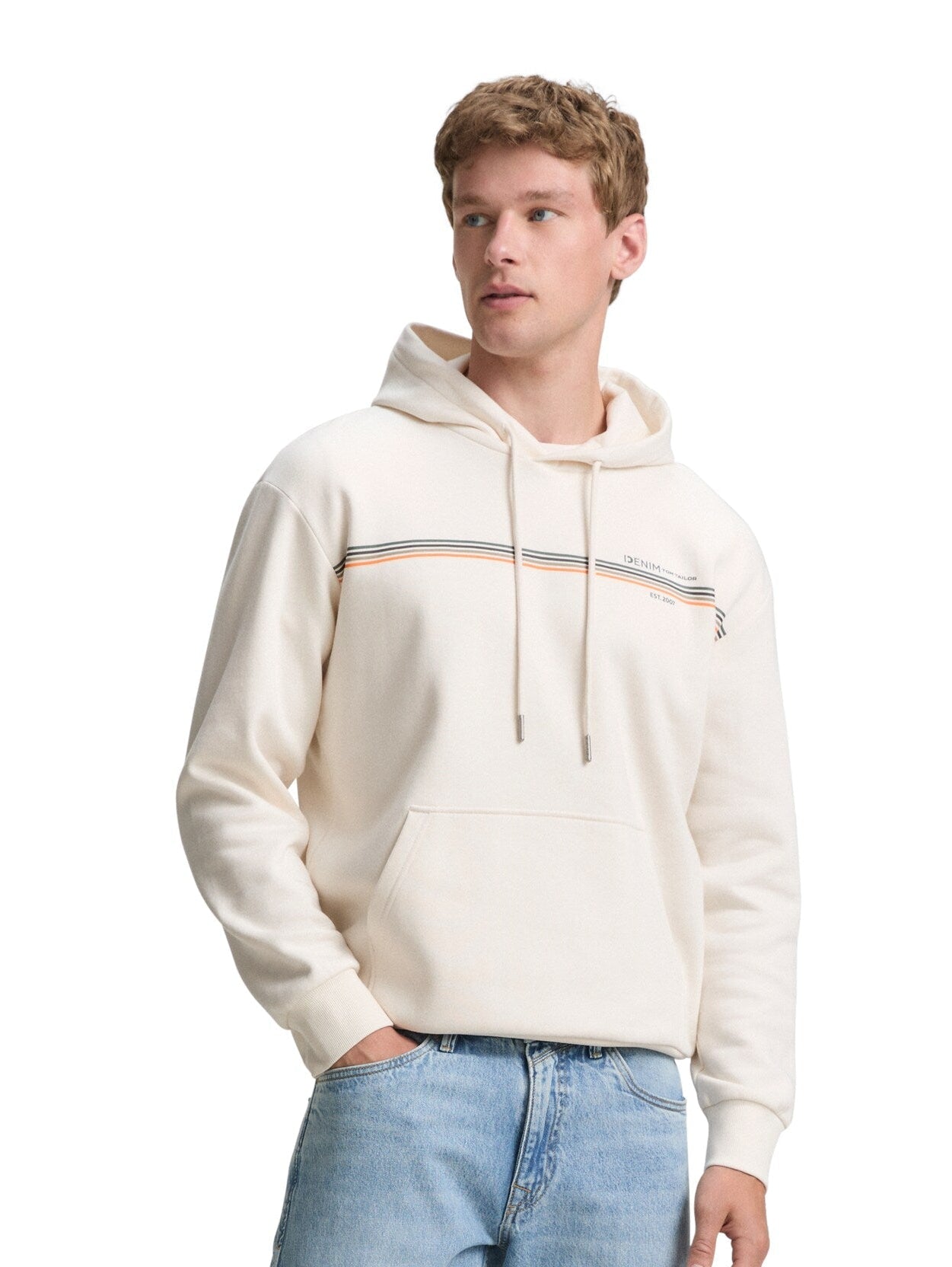 Tom Tailor Offwhite Hoodie With Print