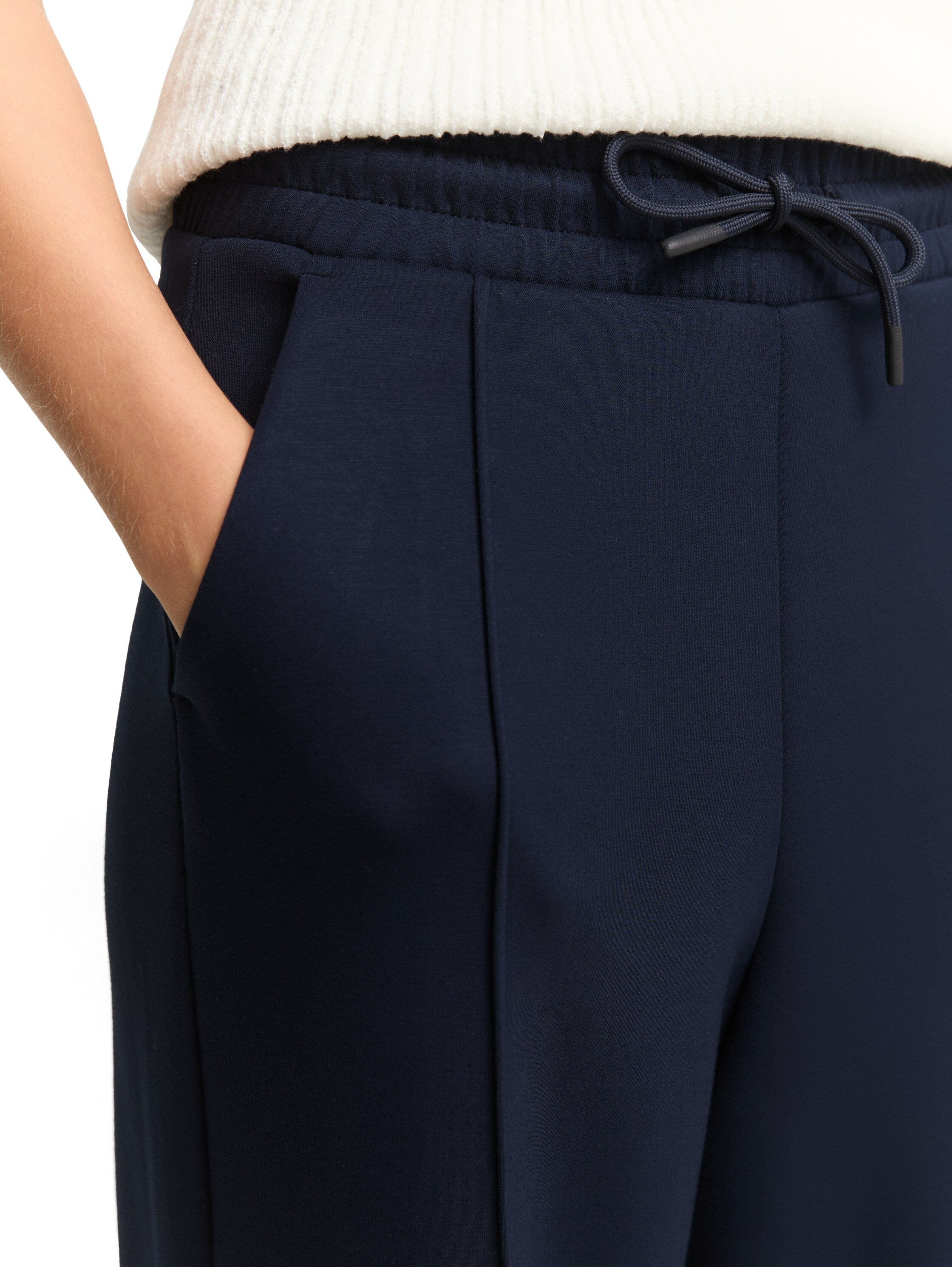 Tom Tailor Navy Blue Straight Scuba Pant