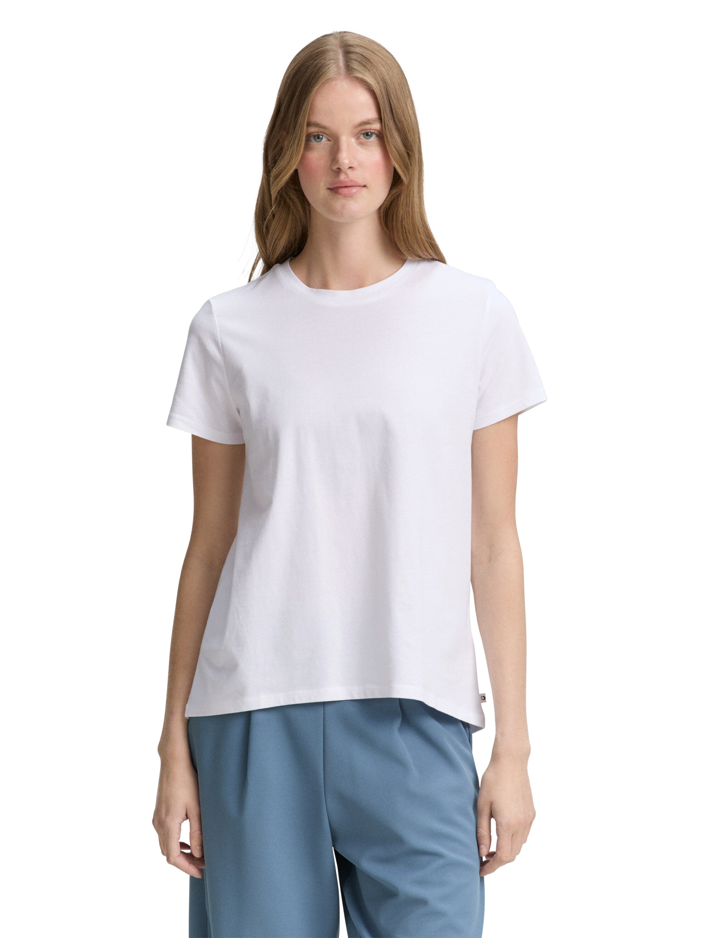 Tom Tailor White Short Sleeved Basic T-shirt