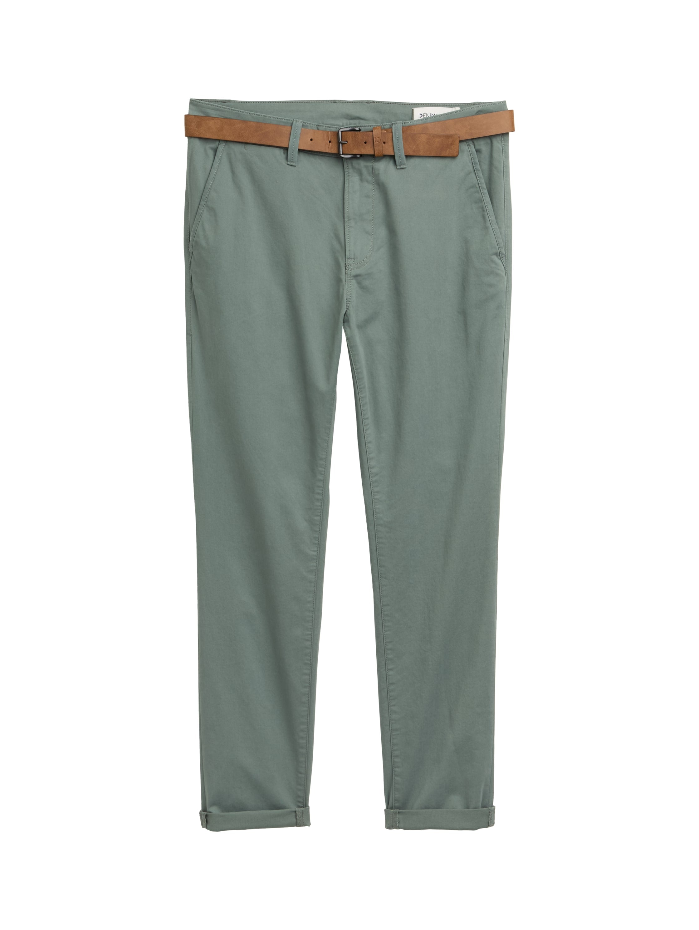 Tom Tailor Slim Washed Green Chino With Belt