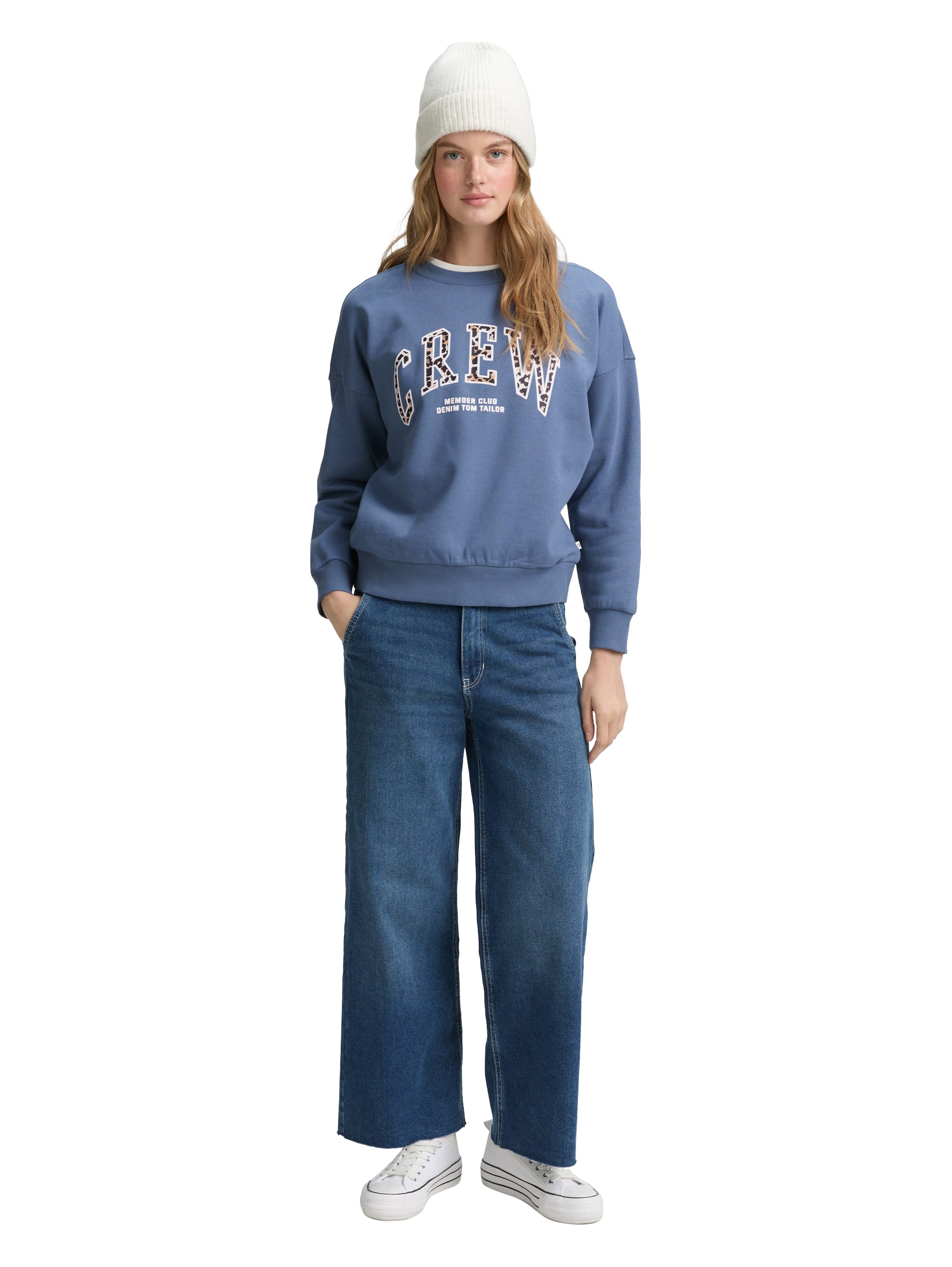 Tom Tailor Dusty Denim Blue Sweater With Design