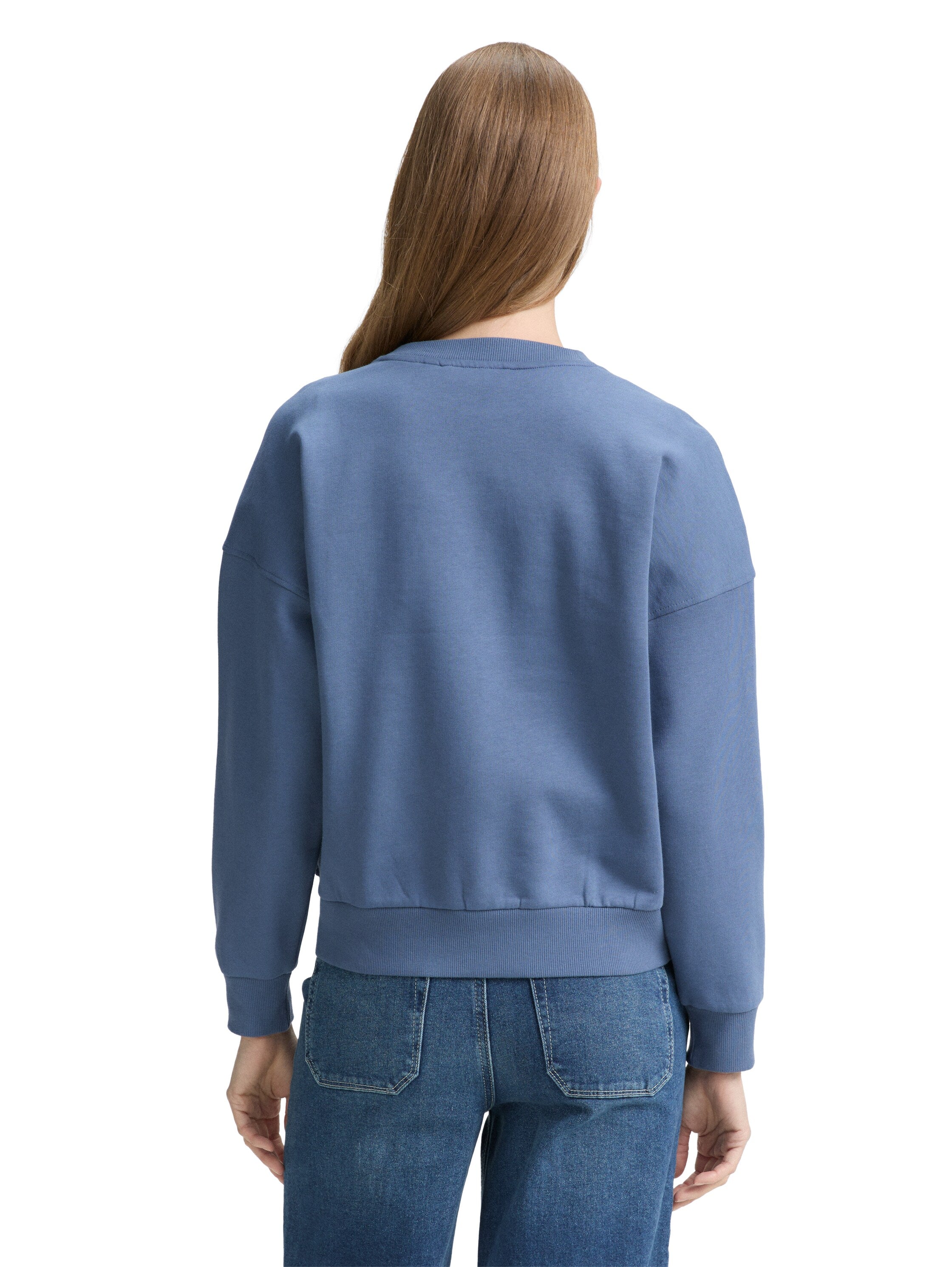Tom Tailor Dusty Denim Blue Sweater With Design
