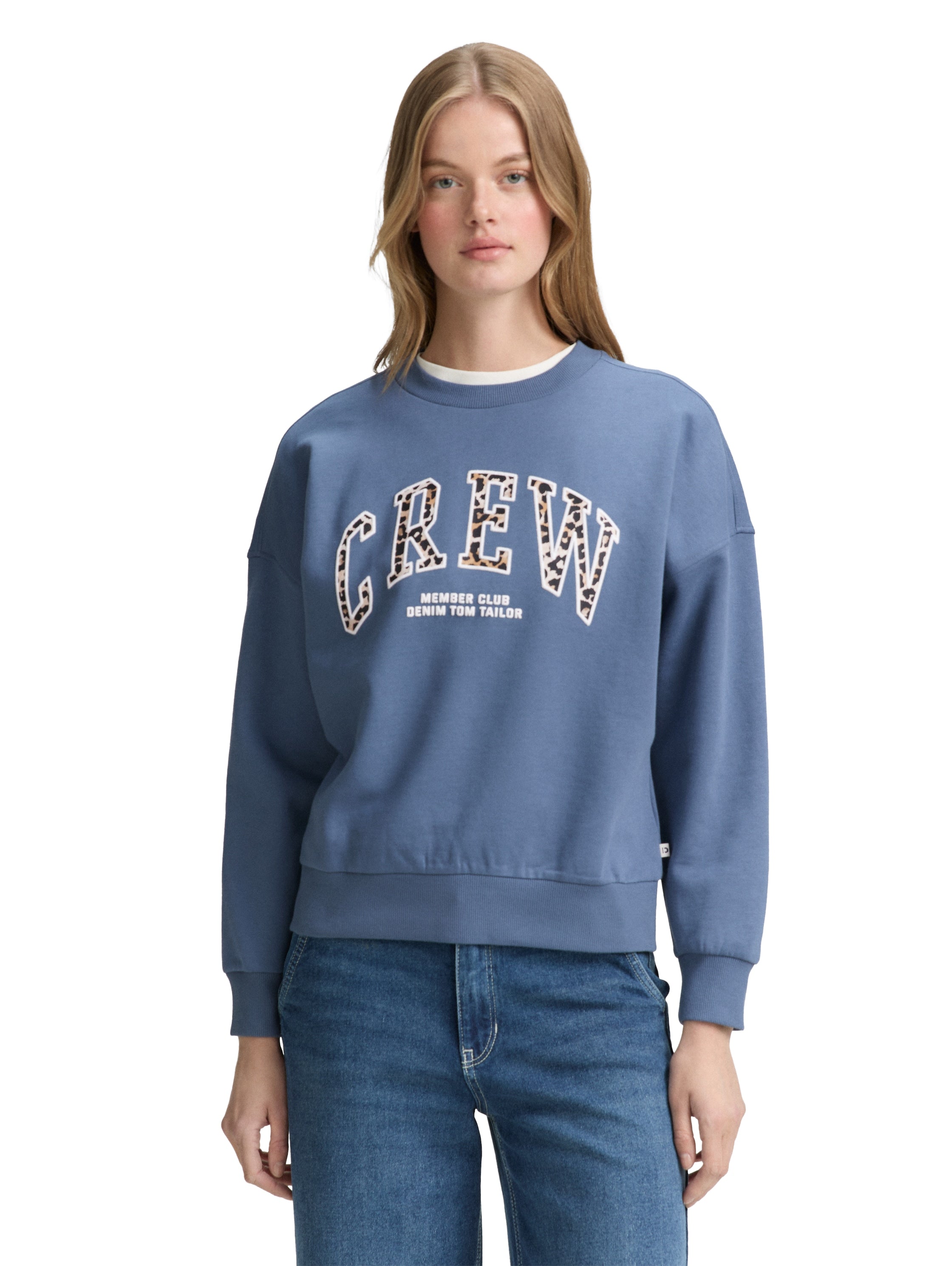 Tom Tailor Dusty Denim Blue Sweater With Design