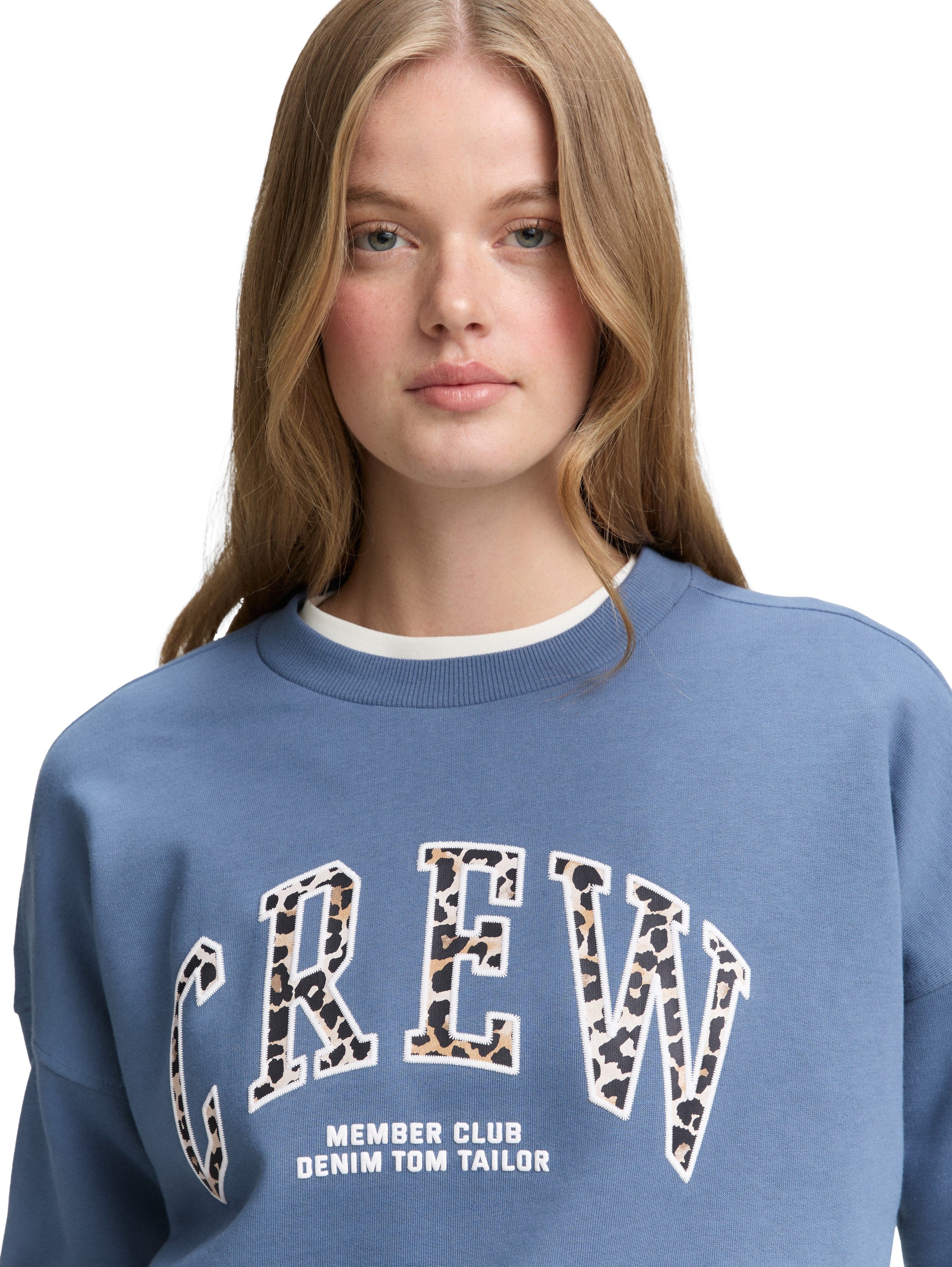Tom Tailor Dusty Denim Blue Sweater With Design