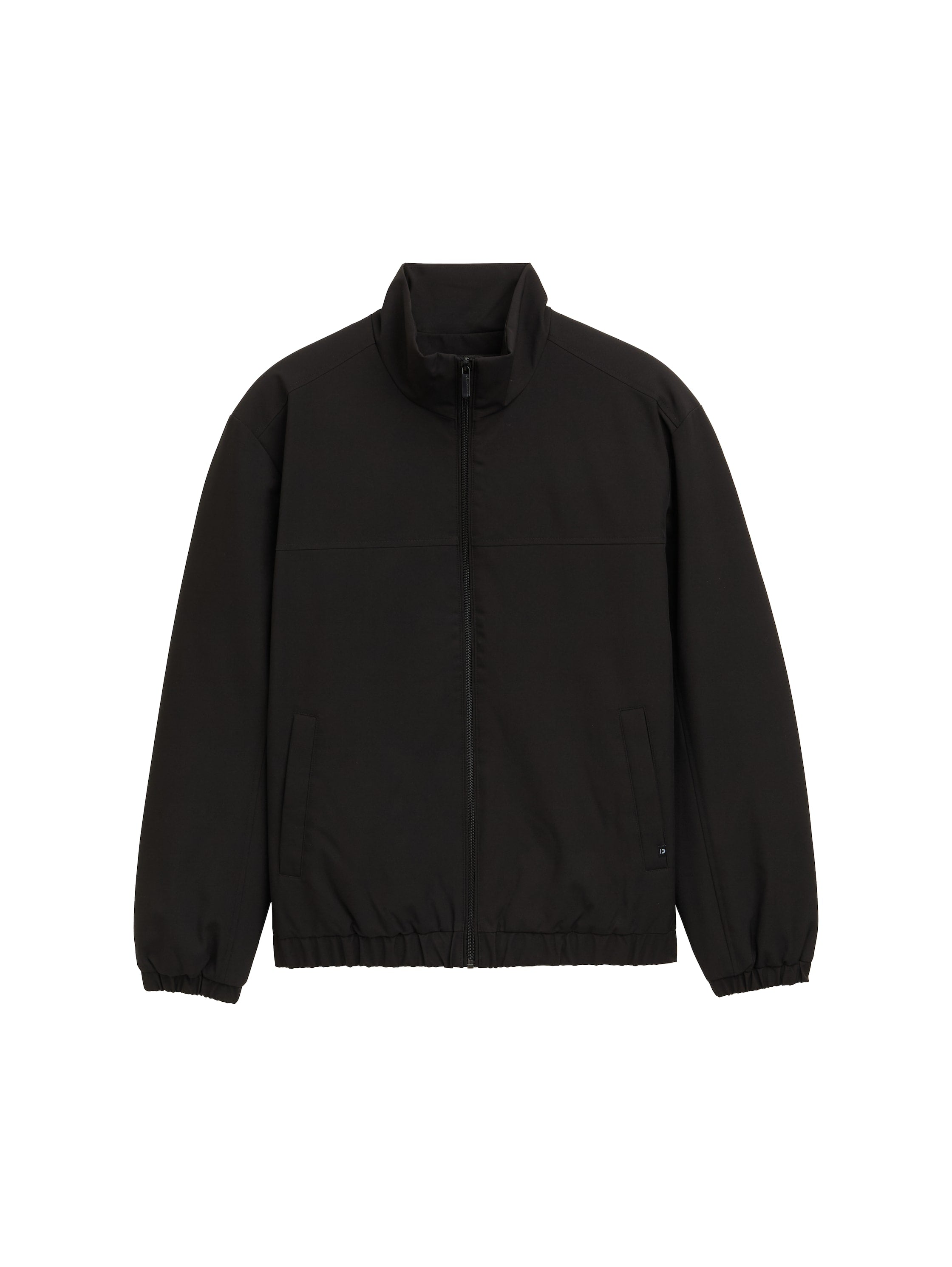 Tom Tailor Black Jacket With Stand-Up Collar