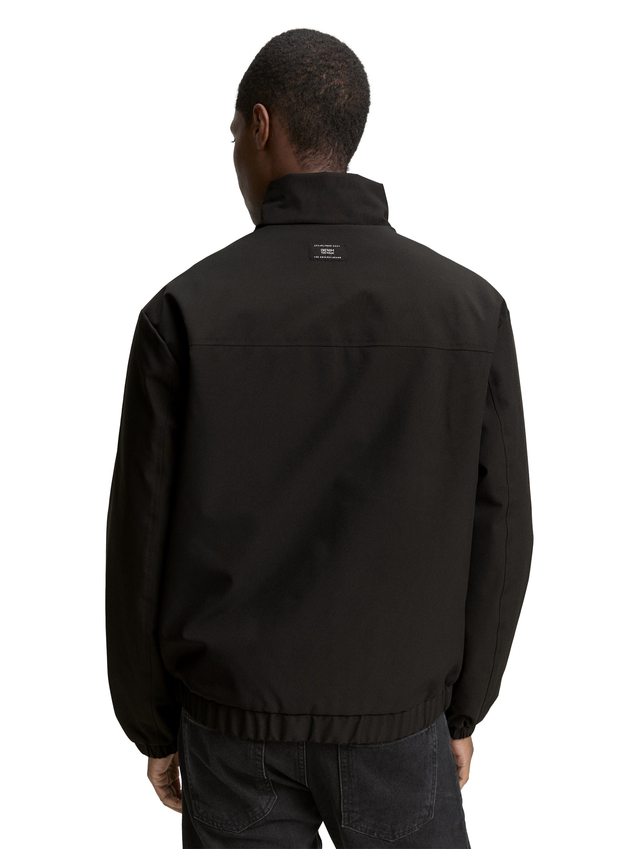 Tom Tailor Black Jacket With Stand-Up Collar