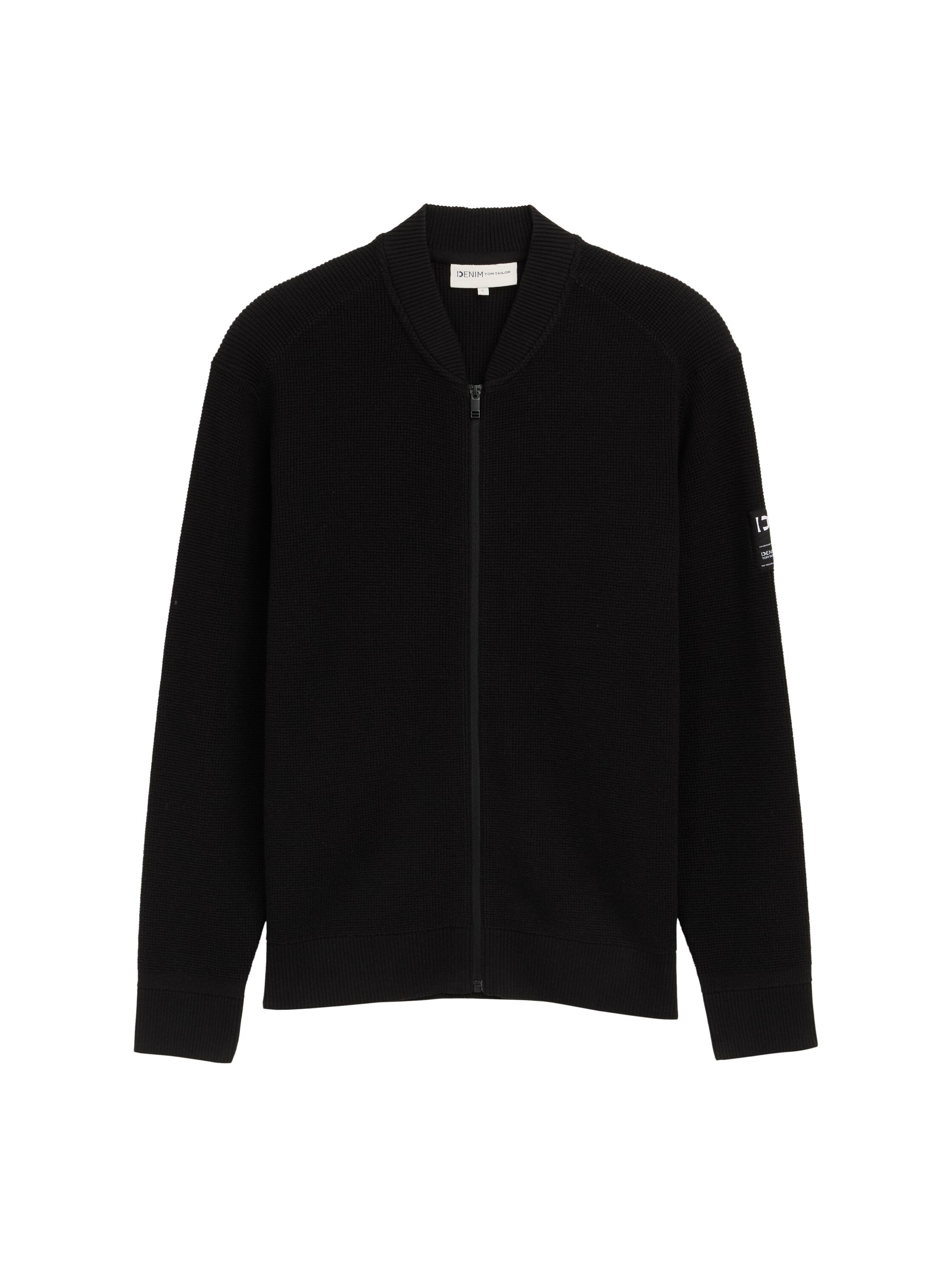 Tom Tailor Casual Black Jacket With Zipper To Close