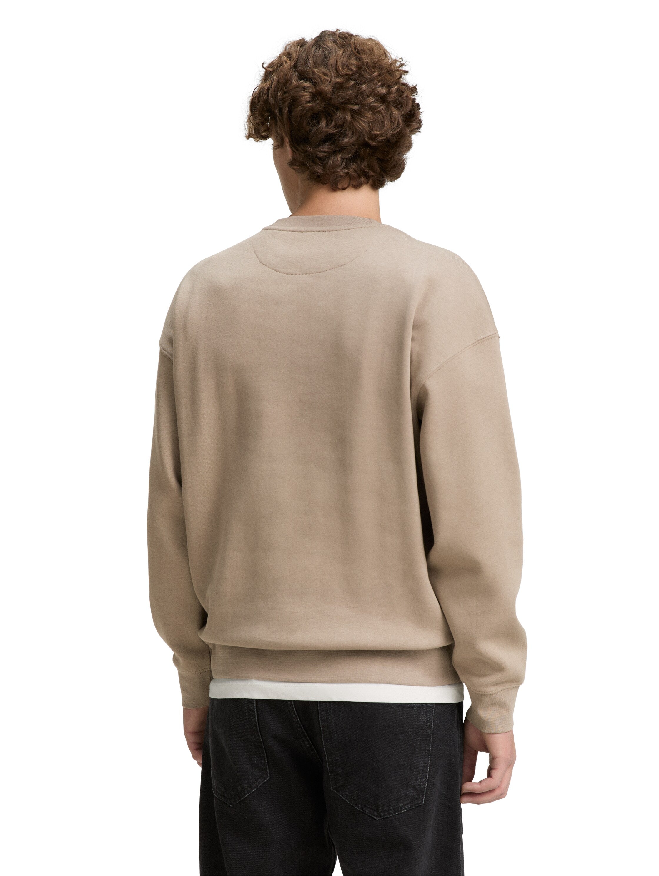 Tom Tailor Relaxed Roasted Brown Sweater With Logo Print