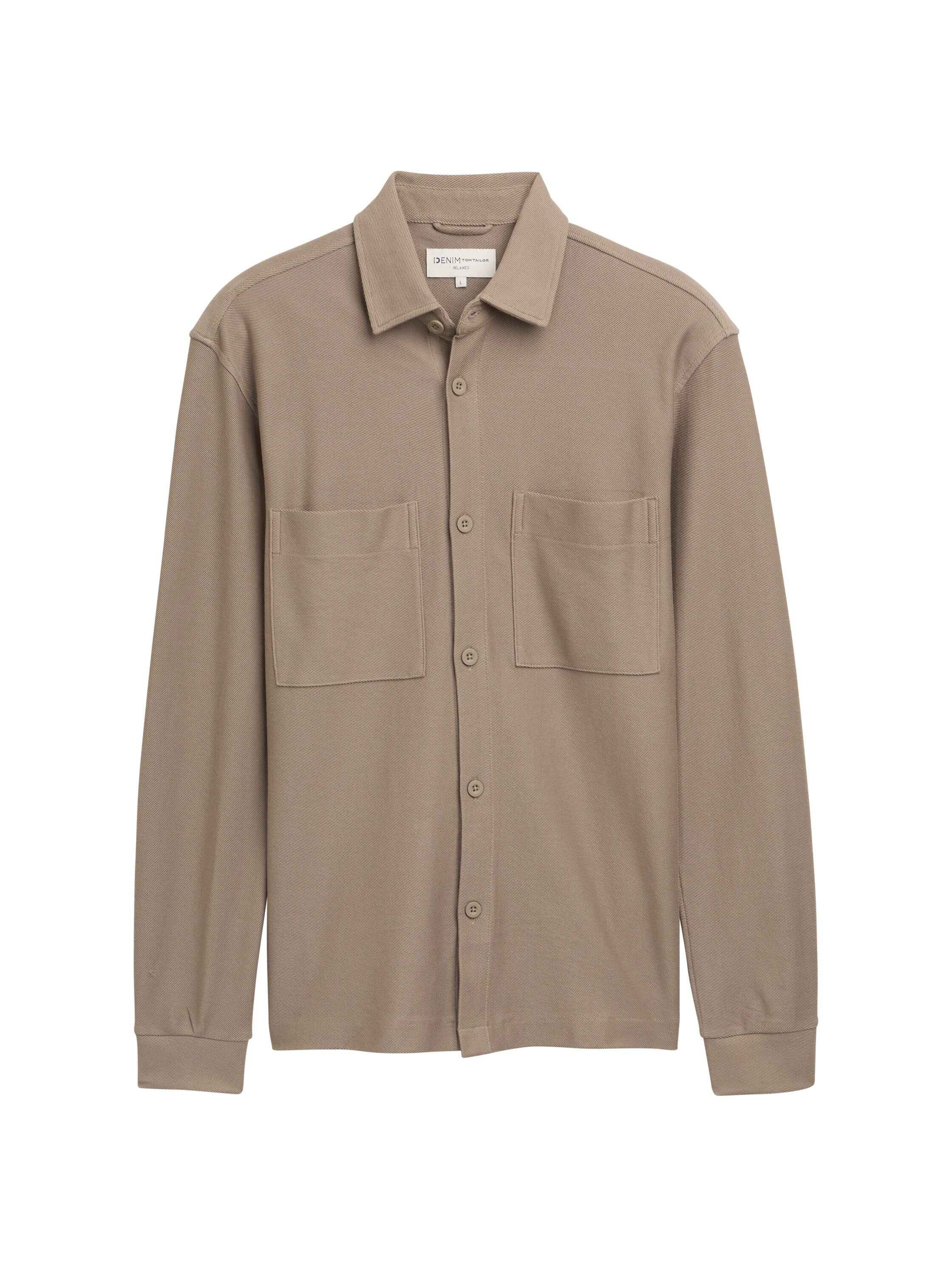 Tom Tailor Beige Shirt With Attached Chest Pockets